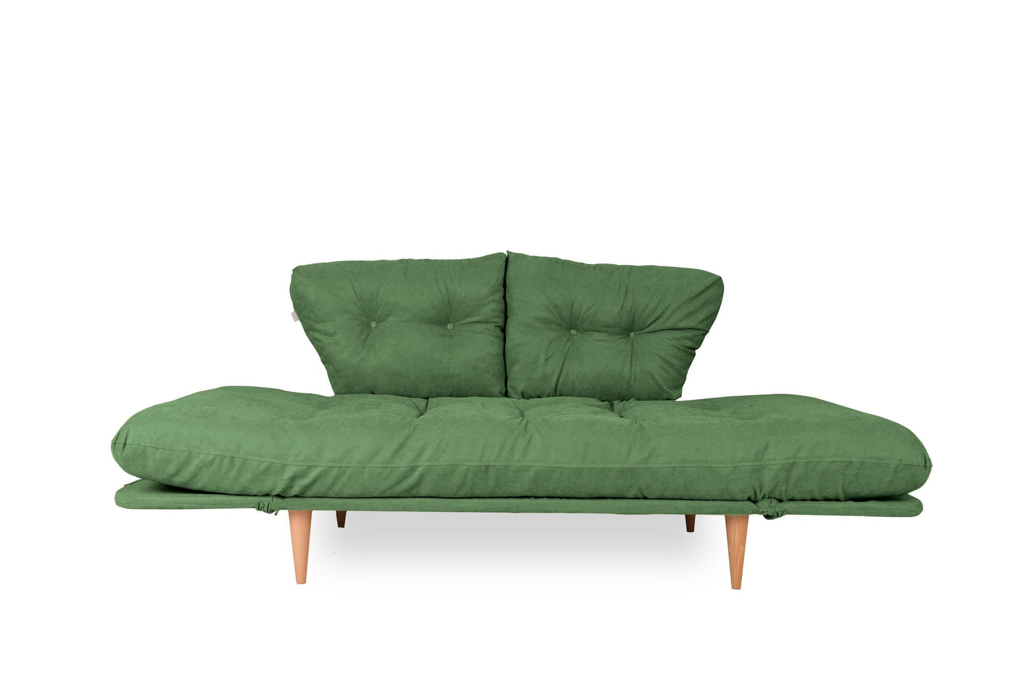 Canapea extensibila, Hanah Home, cadru metalic, stofa in, verde, 190x60 cm — imaginea 5