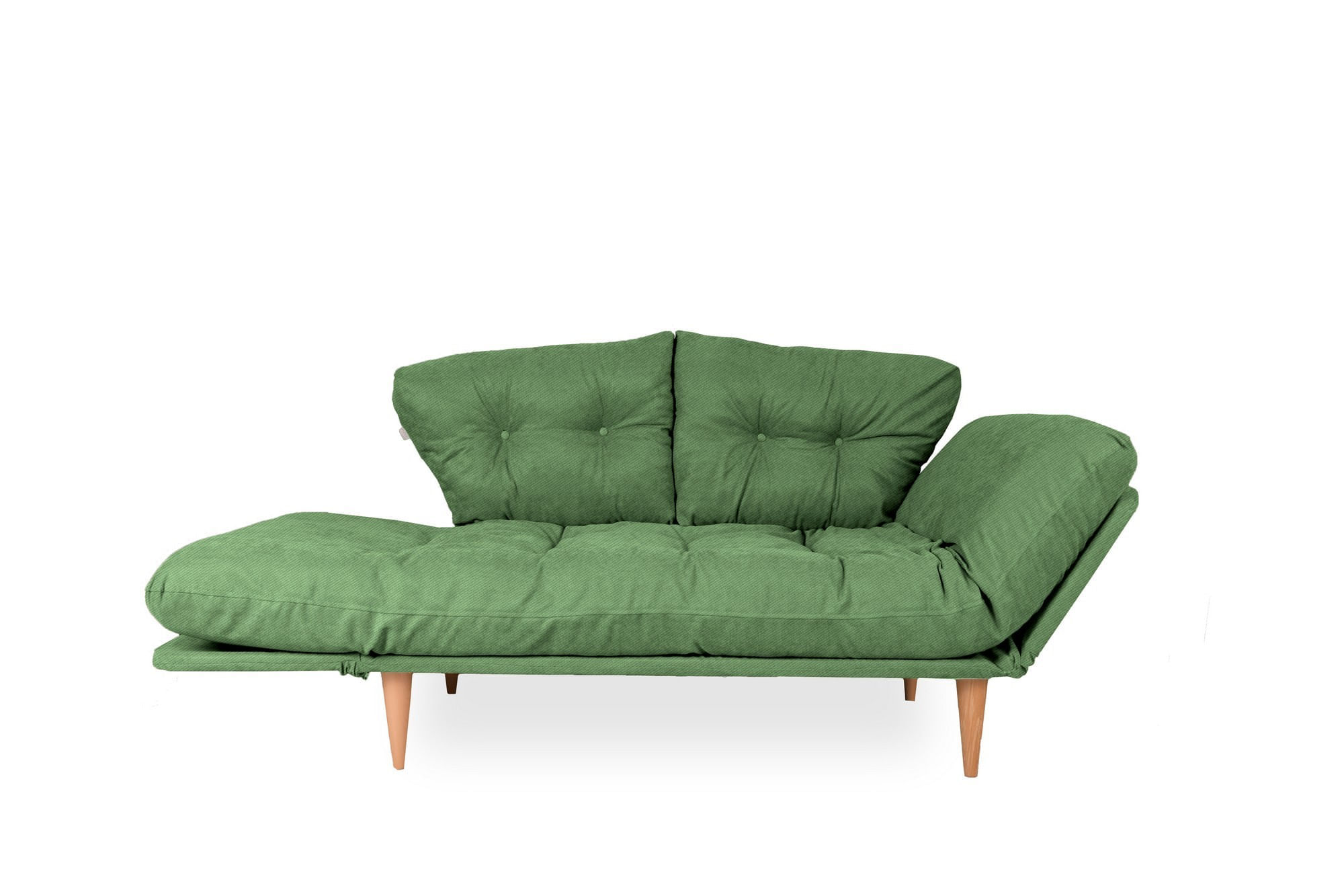 Canapea extensibila, Hanah Home, cadru metalic, stofa in, verde, 190x60 cm — imaginea 6
