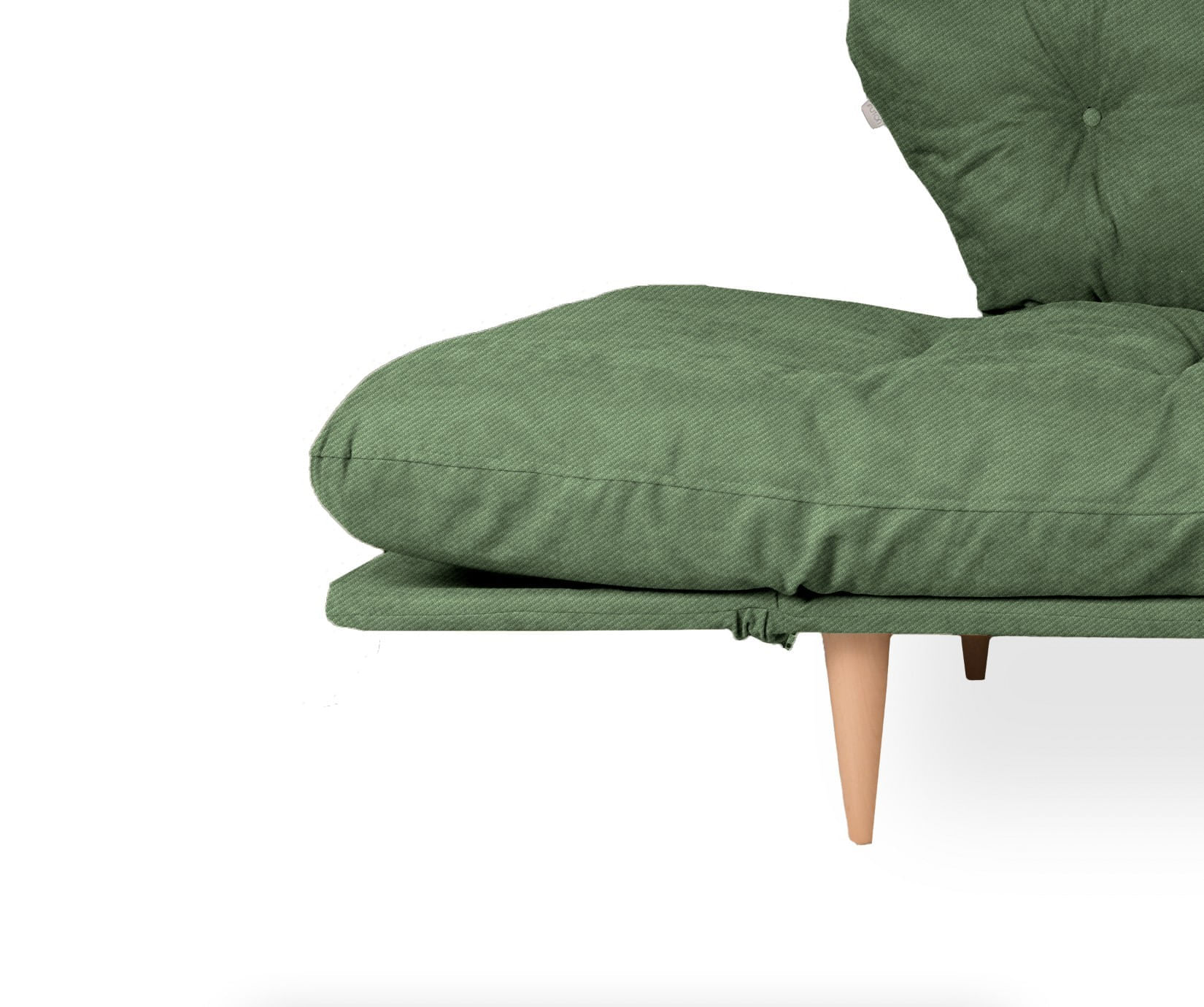 Canapea extensibila, Hanah Home, cadru metalic, stofa in, verde, 190x60 cm — imaginea 9