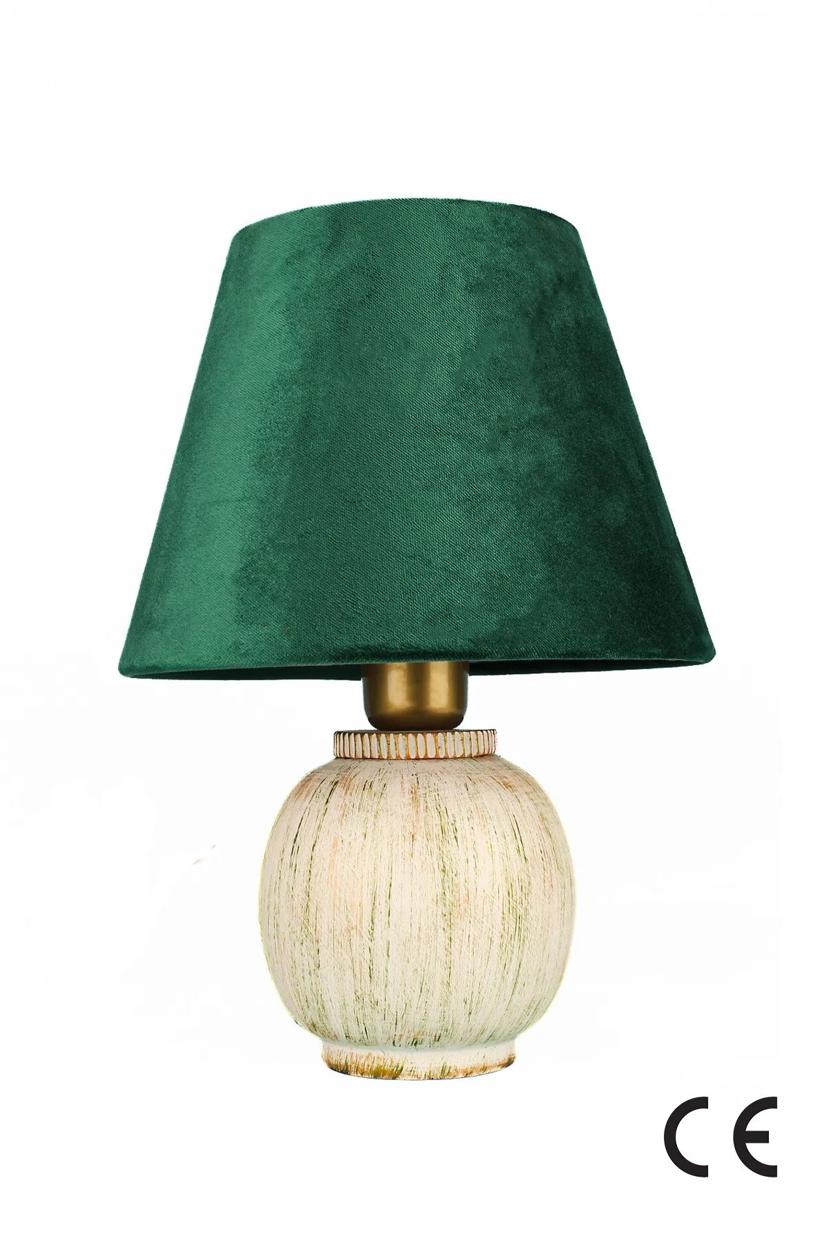 Veioza, Opviq, ceramica, verde, inaltime 35 cm, 687HMY2468