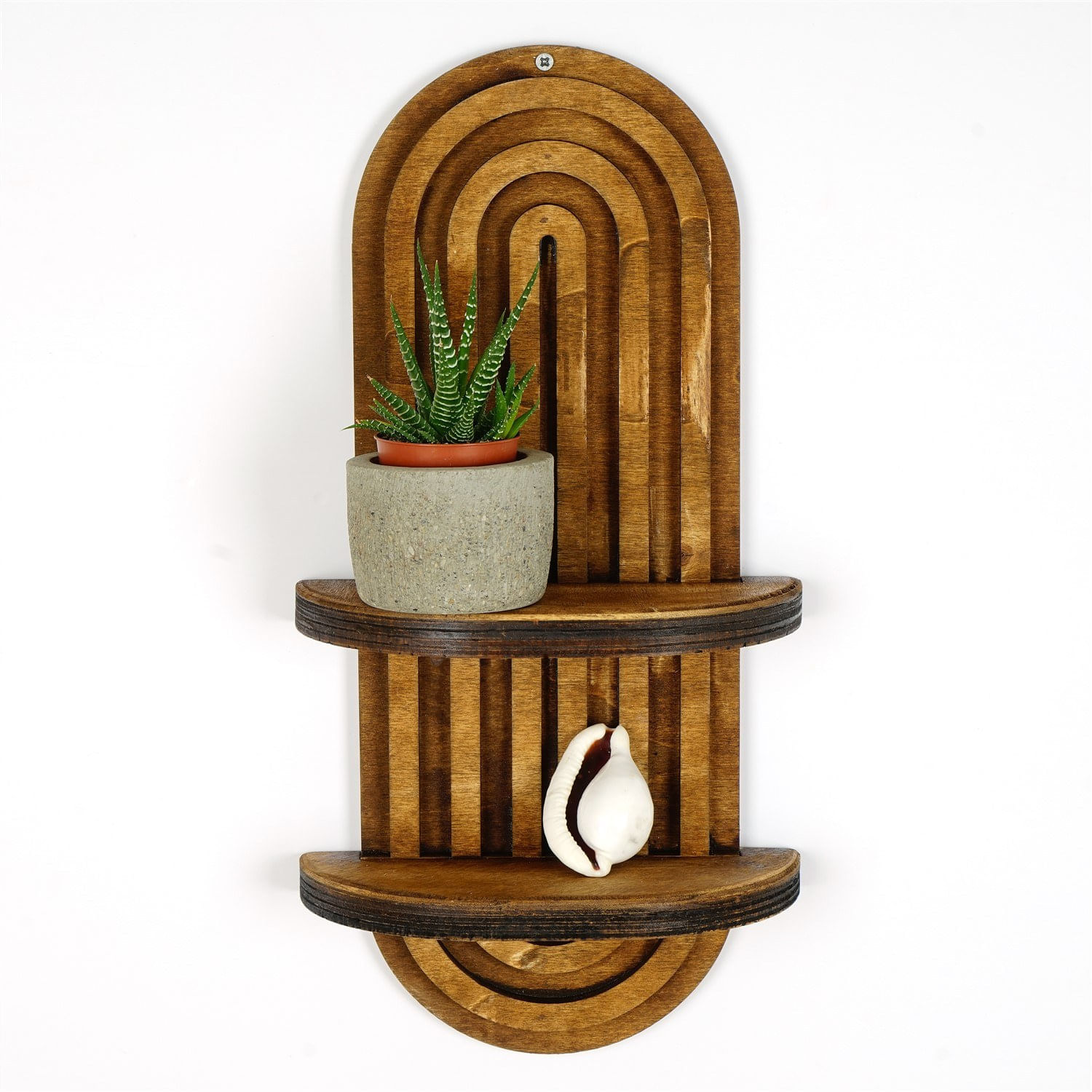 Raft de perete, Hanah Home, placaj, nuc, 40x20x9 cm, 792EVL9066 — imaginea 3