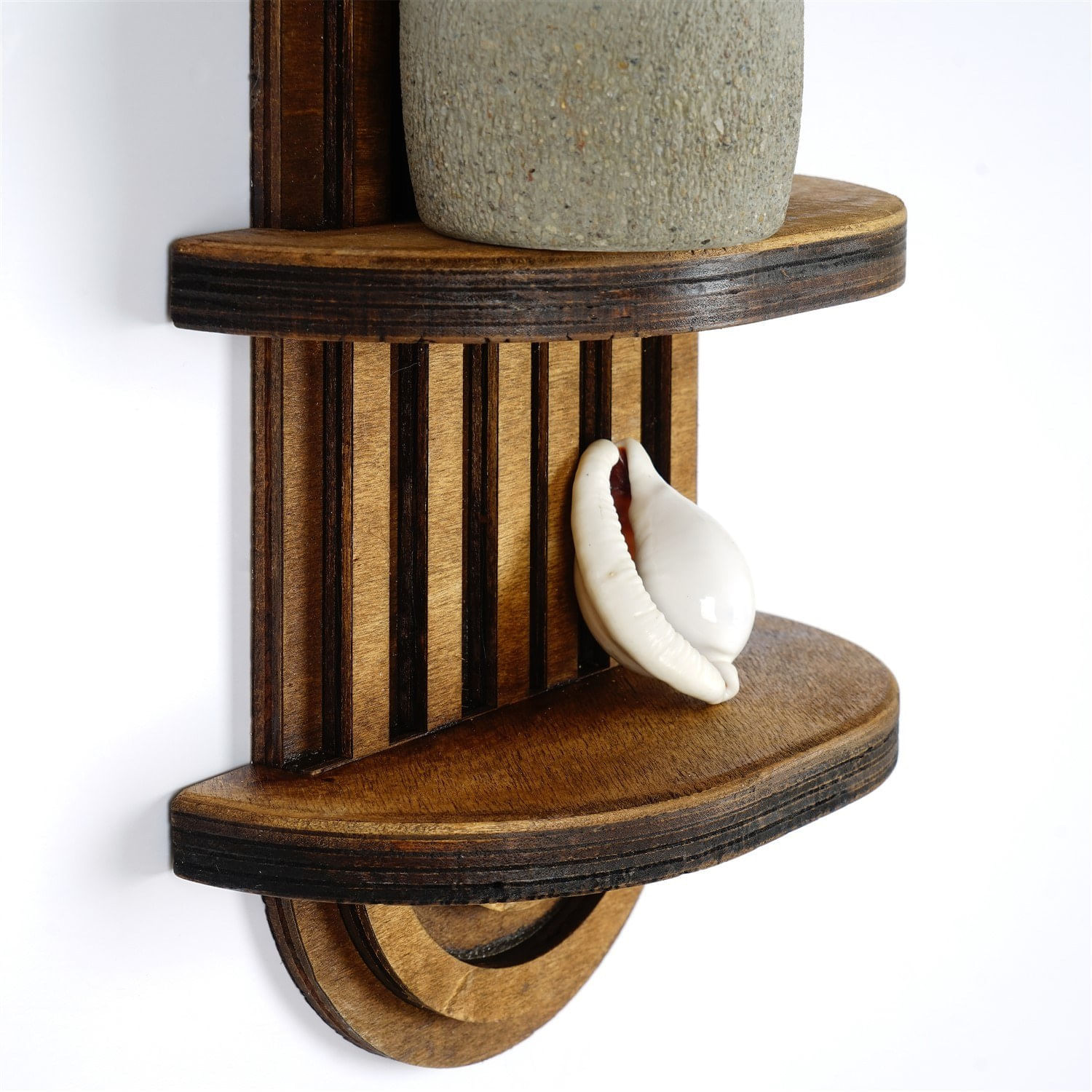 Raft de perete, Hanah Home, placaj, nuc, 40x20x9 cm, 792EVL9066 — imaginea 4