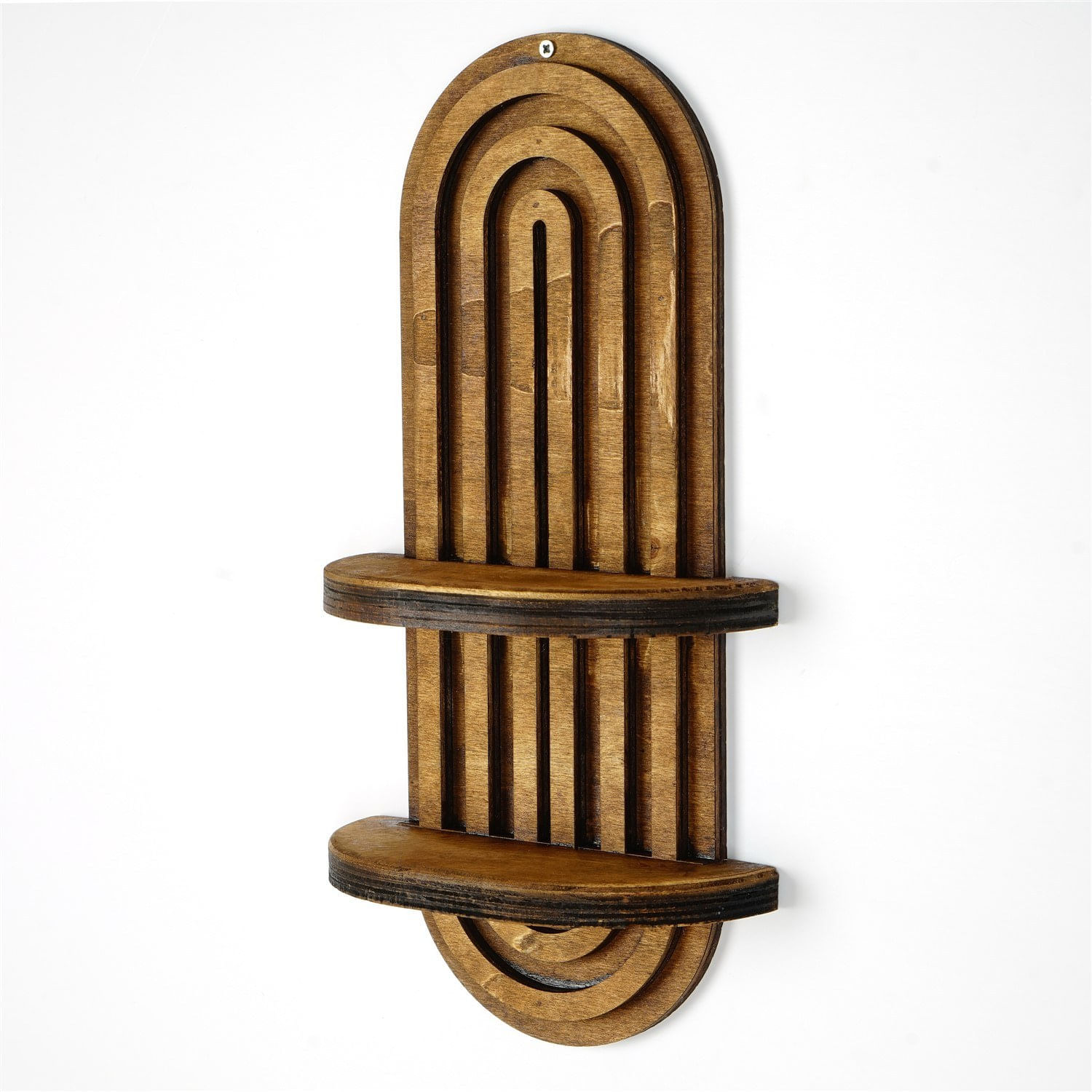 Raft de perete, Hanah Home, placaj, nuc, 40x20x9 cm, 792EVL9066 — imaginea 5