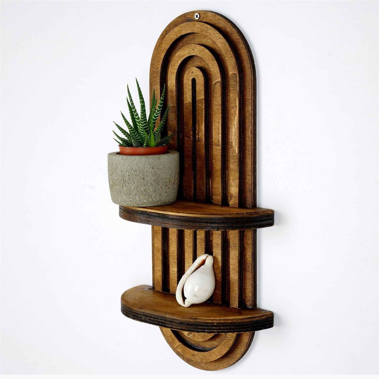Raft de perete, Hanah Home, placaj, nuc, 40x20x9 cm, 792EVL9066 — imaginea 6
