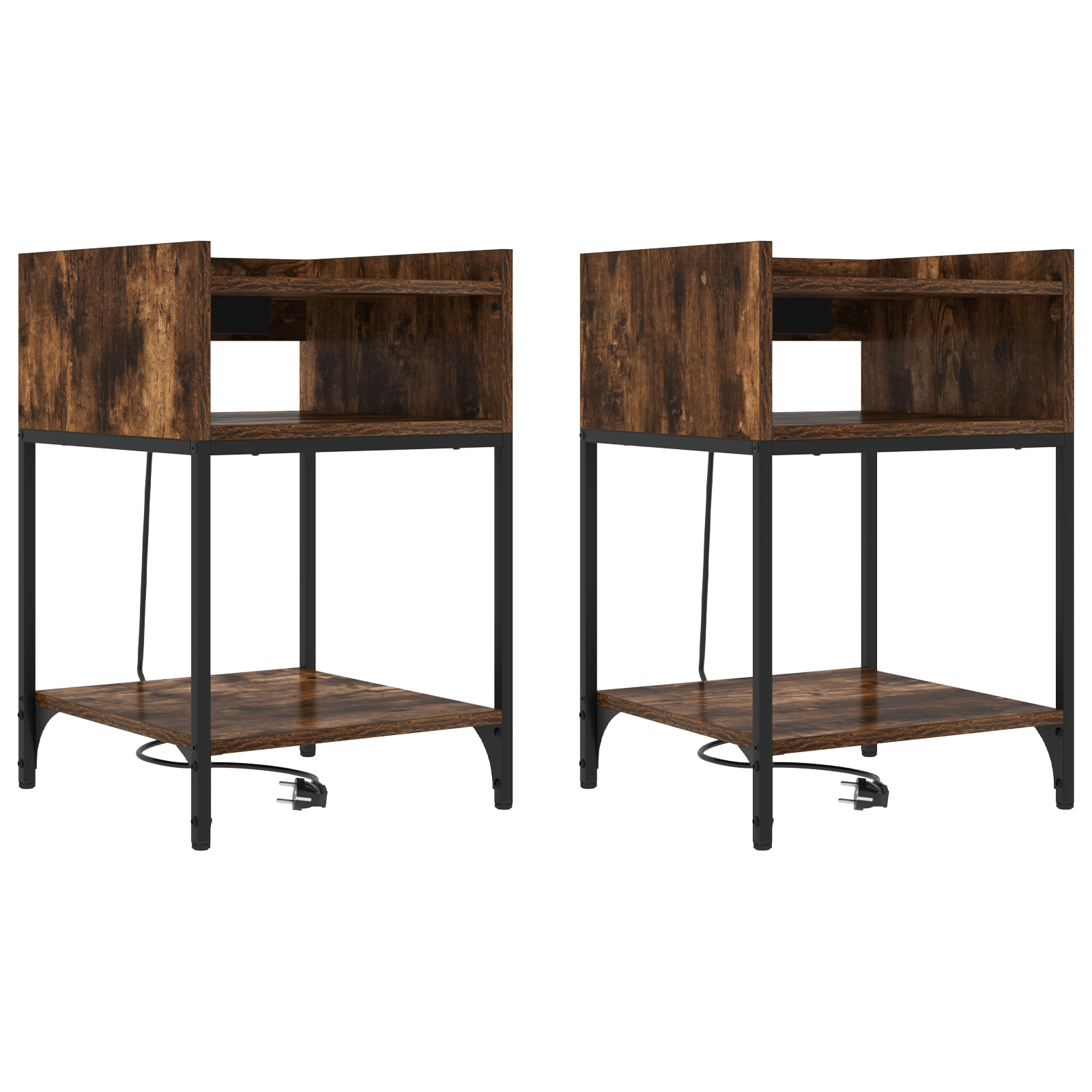 Noptiere 2 pcs Stejar afumat 40 x 40 x 61 cm Lemn compozit — imaginea 2
