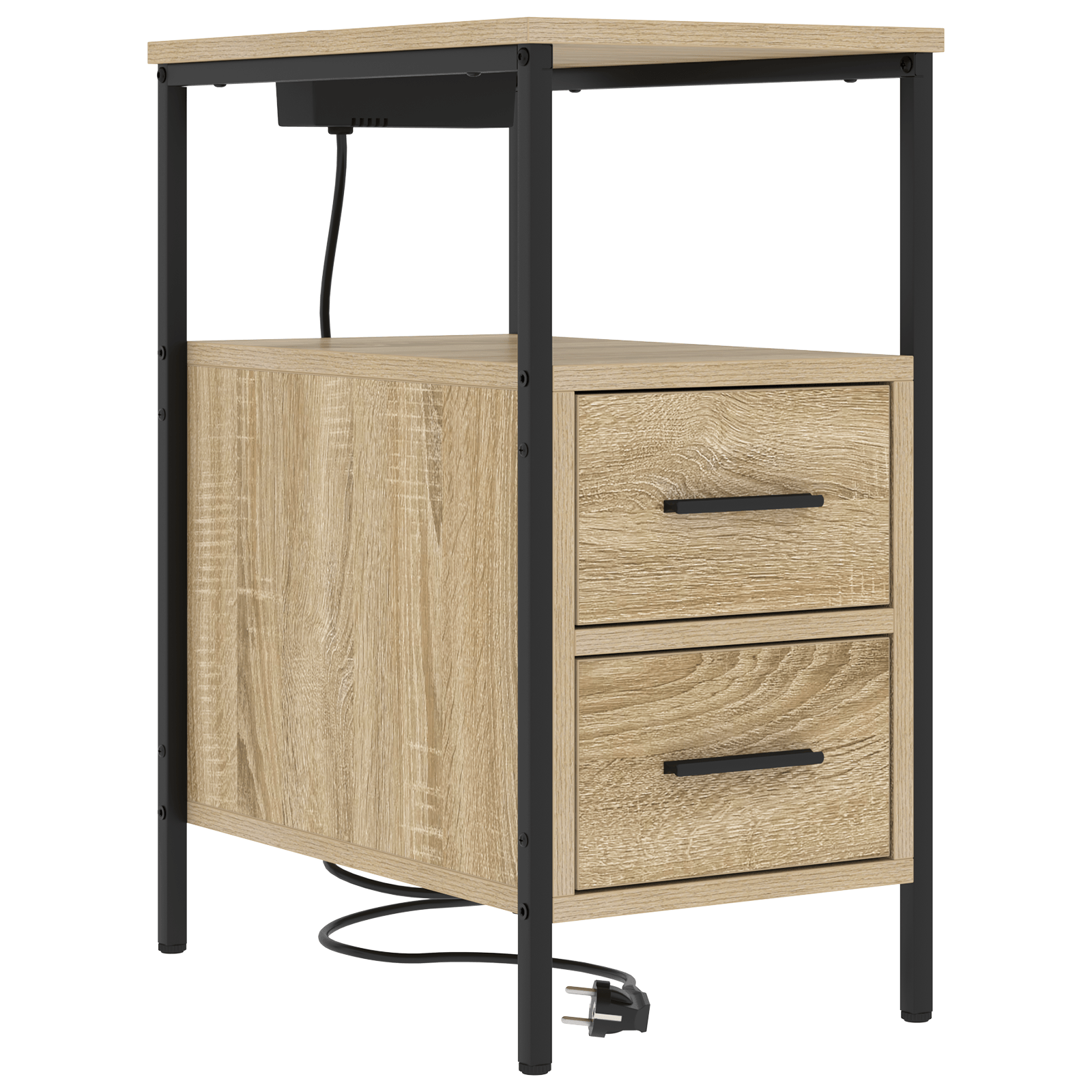 Noptiere 2 pcs Stejar sonoma 30 x 48 x 61 cm Lemn compozit — imaginea 5