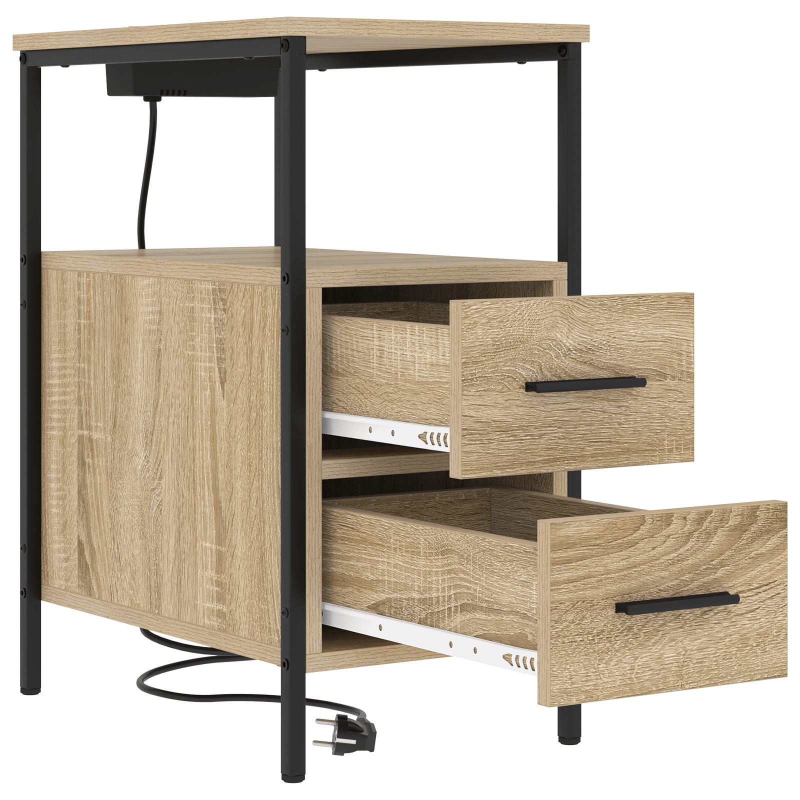 Noptiere 2 pcs Stejar sonoma 30 x 48 x 61 cm Lemn compozit — imaginea 6