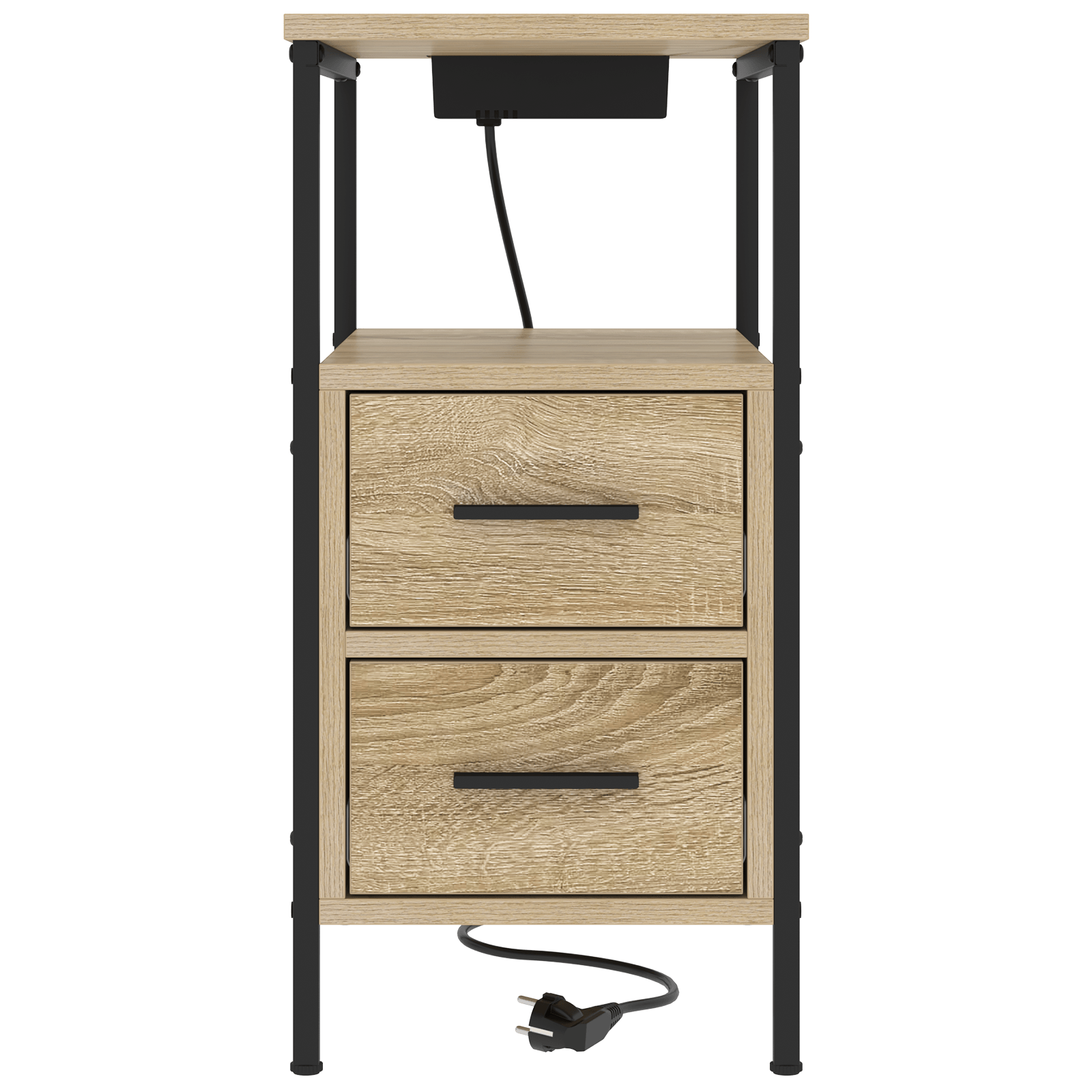 Noptiere 2 pcs Stejar sonoma 30 x 48 x 61 cm Lemn compozit — imaginea 7