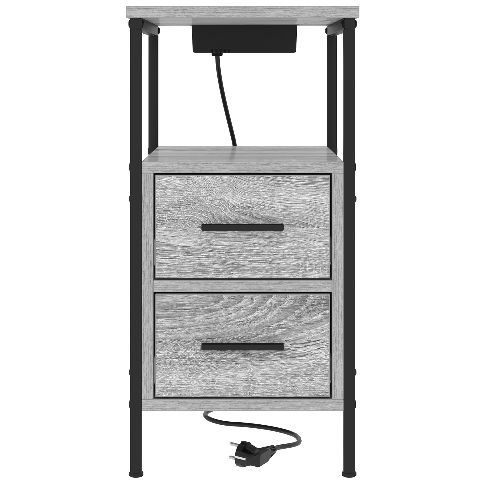 Noptiere 2 pcs sonoma gri 30 x 48 x 61 cm Lemn compozit — imaginea 7