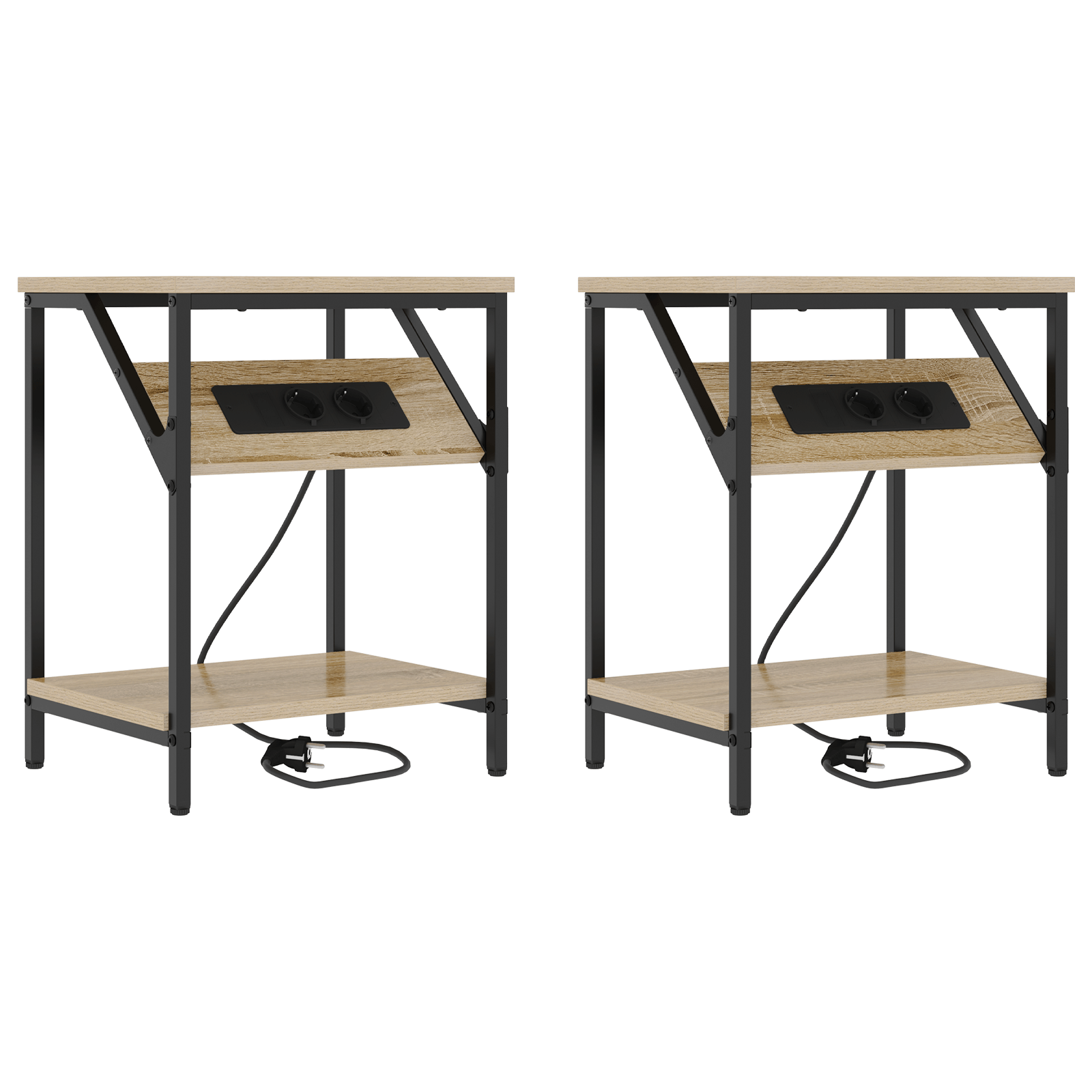 Noptiere 2 pcs Stejar sonoma 38 x 30 x 48 cm Lemn compozit — imaginea 2