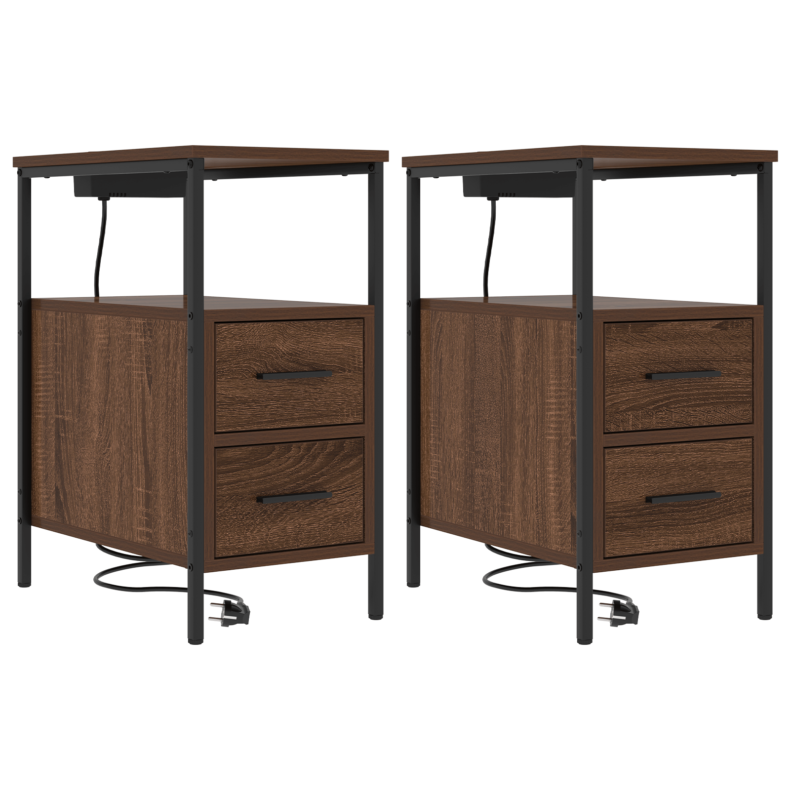 Noptiere 2 pcs Stejar brun 30 x 48 x 61 cm Lemn compozit — imaginea 2
