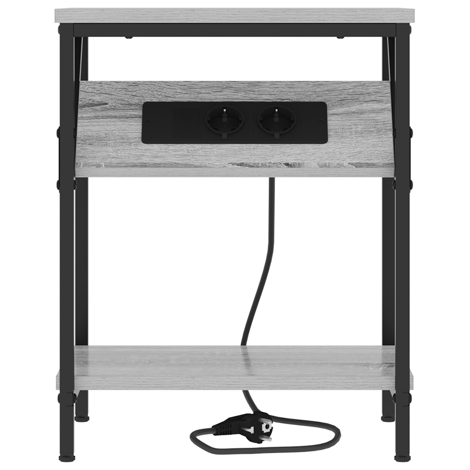 Noptiere 2 pcs sonoma gri 38 x 30 x 48 cm Lemn compozit — imaginea 6