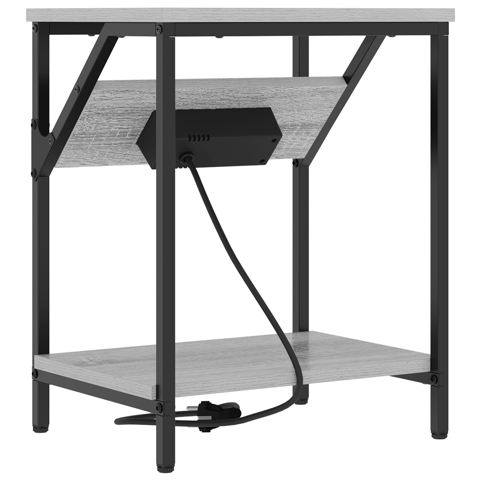 Noptiere 2 pcs sonoma gri 38 x 30 x 48 cm Lemn compozit — imaginea 8