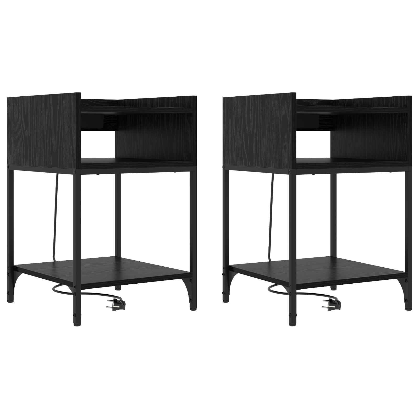 Noptiere 2 pcs Stejar negru 40 x 40 x 61 cm Lemn compozit — imaginea 2