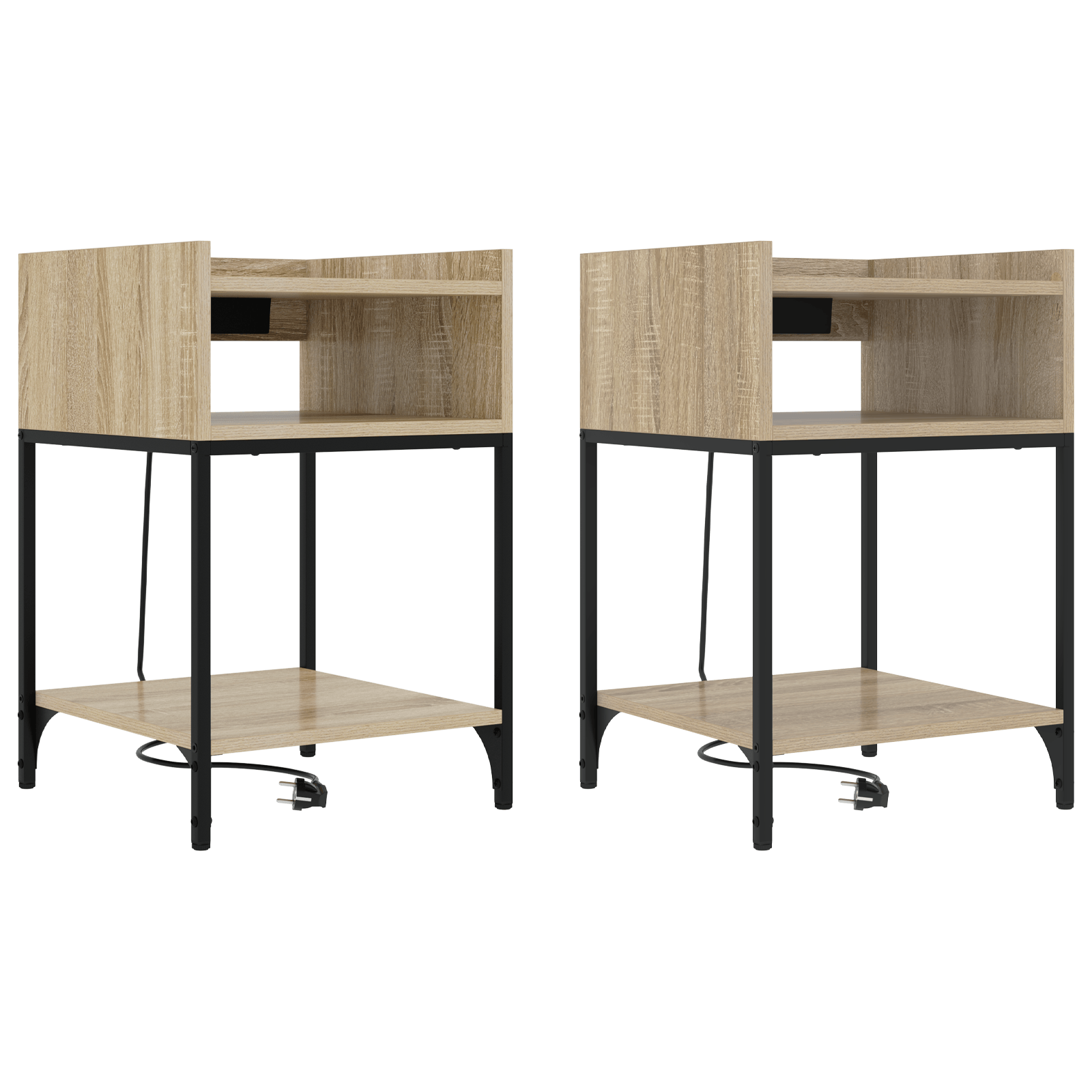 Noptiere 2 pcs Stejar sonoma 40 x 40 x 61 cm Lemn compozit — imaginea 2