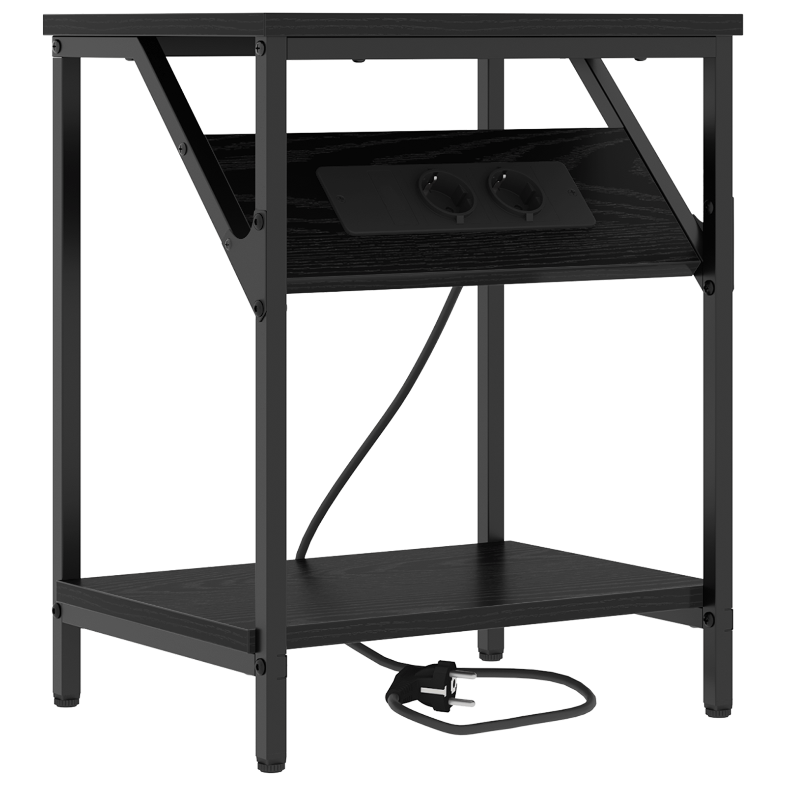 Noptiere 2 pcs Stejar negru 38 x 30 x 48 cm Lemn compozit — imaginea 5