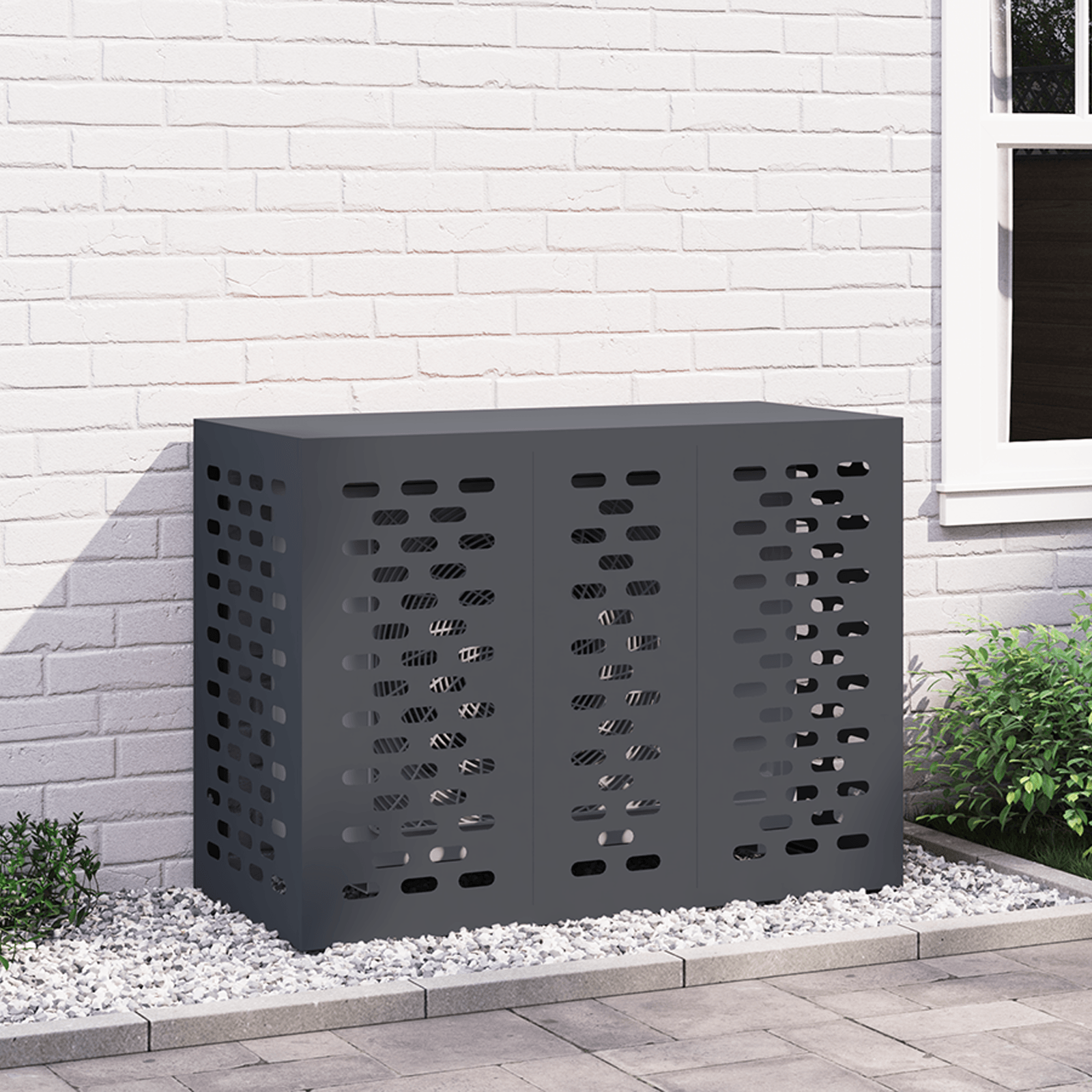 Husa aer conditionat, antracit, 110x50x80 cm, otel