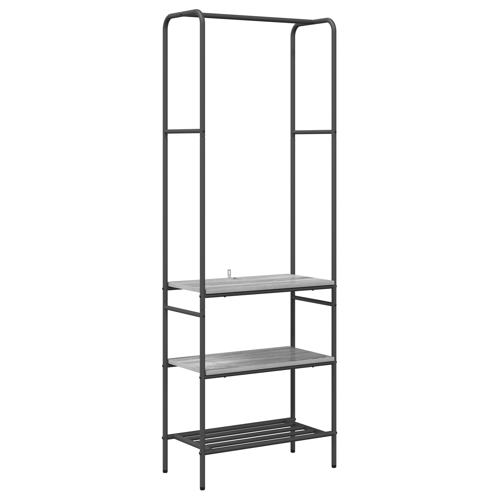 Suport pentru haine cu rafturi sonoma gri 60 x 30 x 171 cm — imaginea 2