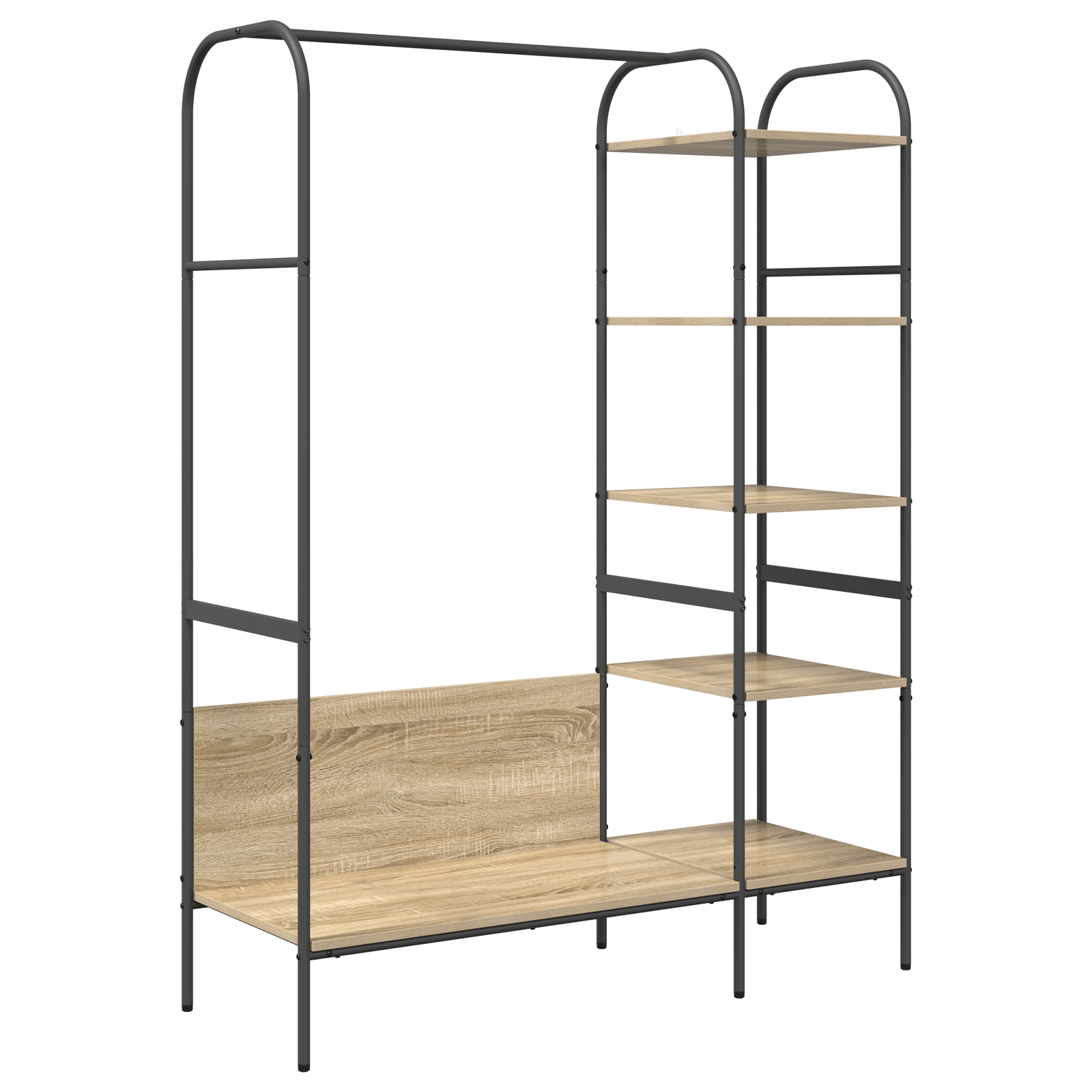 Umeras pentru haine cu rafturi Stejar Sonoma 120x44x160 cm Lemn prelucrat — imaginea 2