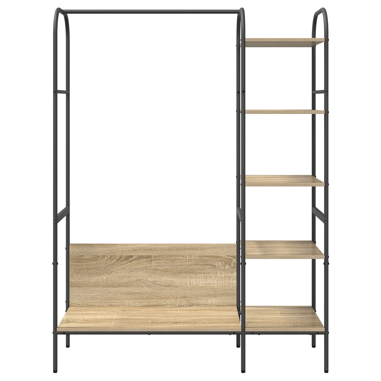 Umeras pentru haine cu rafturi Stejar Sonoma 120x44x160 cm Lemn prelucrat — imaginea 5