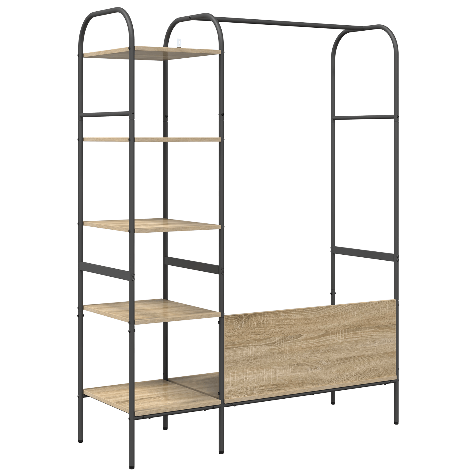 Umeras pentru haine cu rafturi Stejar Sonoma 120x44x160 cm Lemn prelucrat — imaginea 7