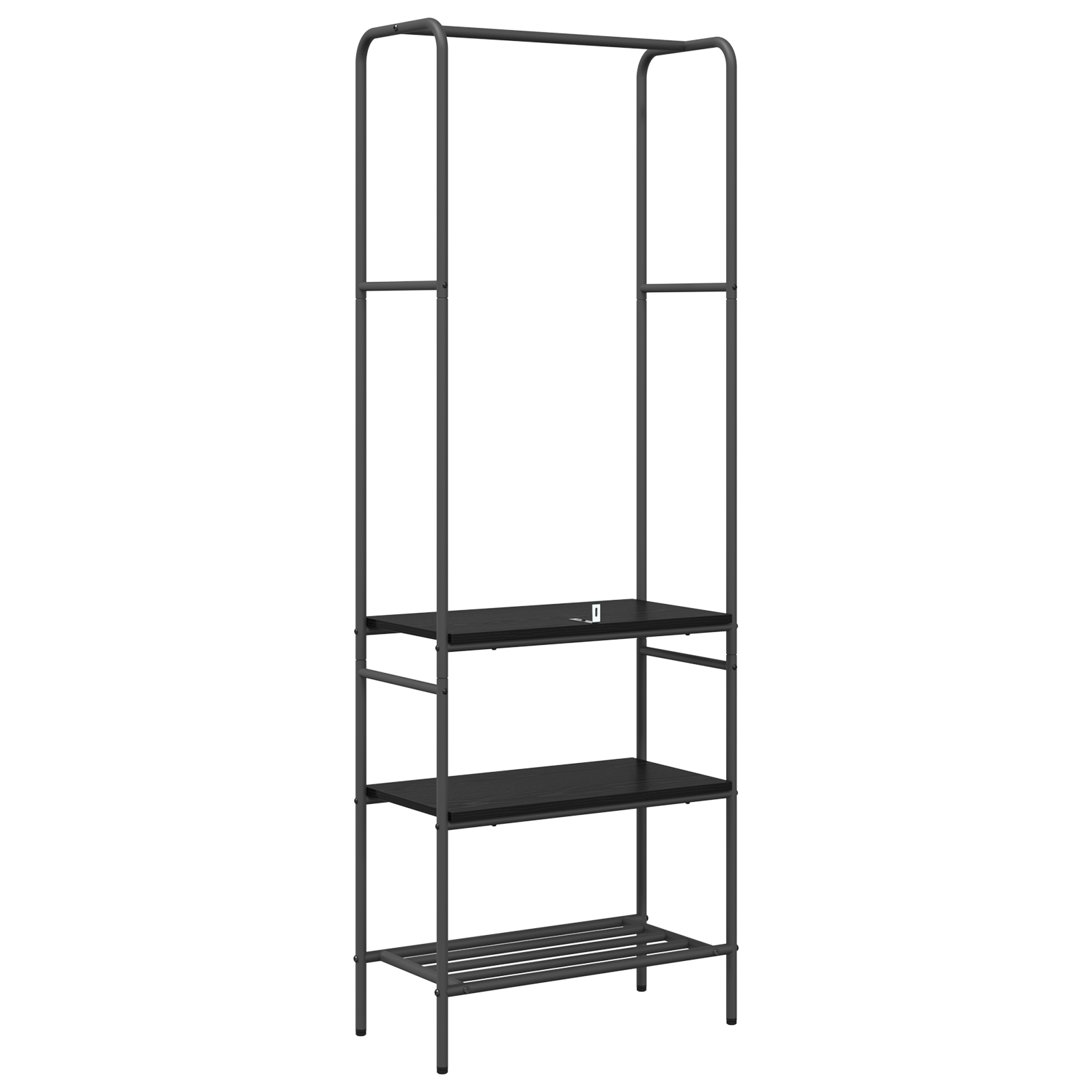 Suport pentru haine cu rafturi Stejar negru 60 x 30 x 171 cm — imaginea 7