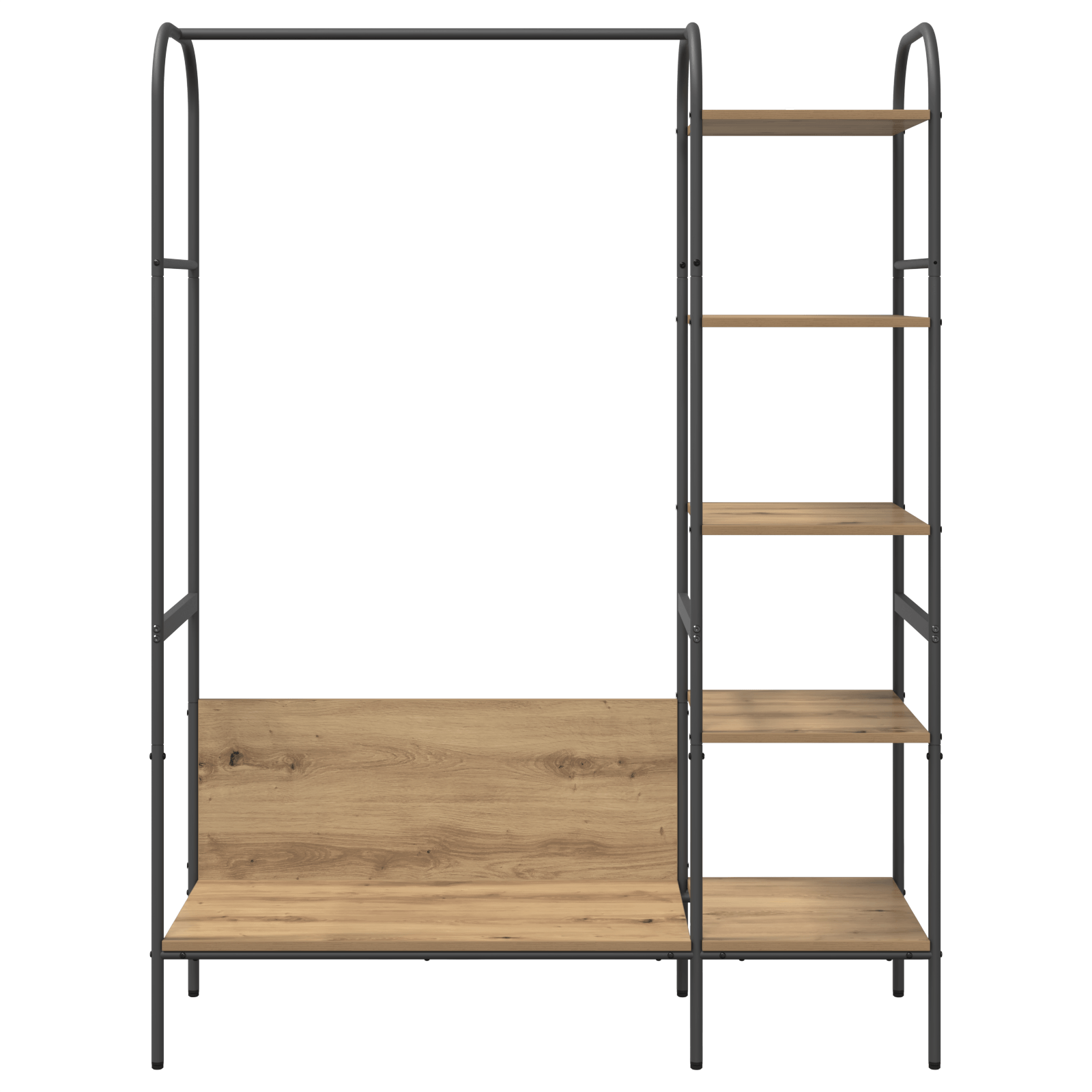 Uscator de haine cu rafturi Stejar 120x44x160 cm Lemn stratificat — imaginea 5