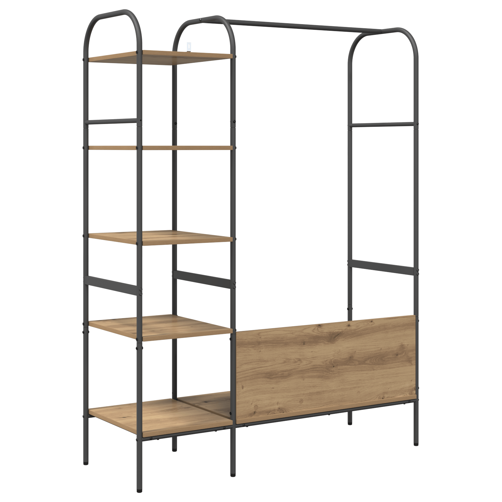Uscator de haine cu rafturi Stejar 120x44x160 cm Lemn stratificat — imaginea 7