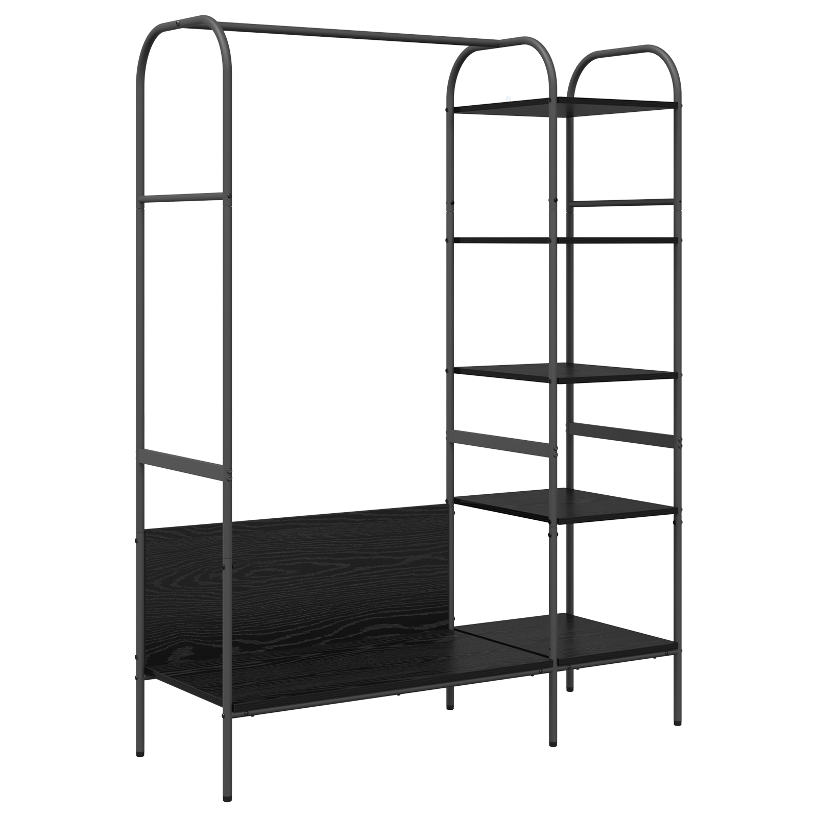 Suport pentru Haine cu Rafturi Stejar Negru 120x44x160 cm Lemn Ingineresc — imaginea 2