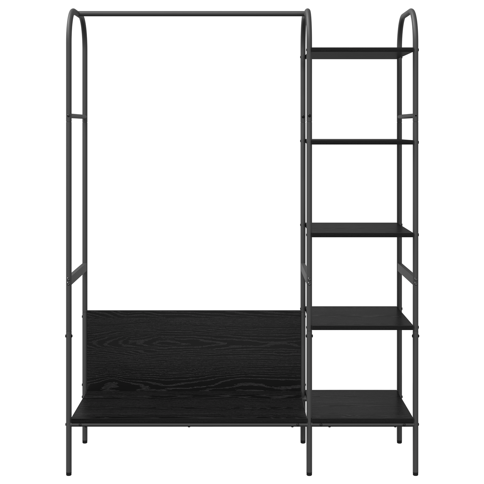 Suport pentru Haine cu Rafturi Stejar Negru 120x44x160 cm Lemn Ingineresc — imaginea 5