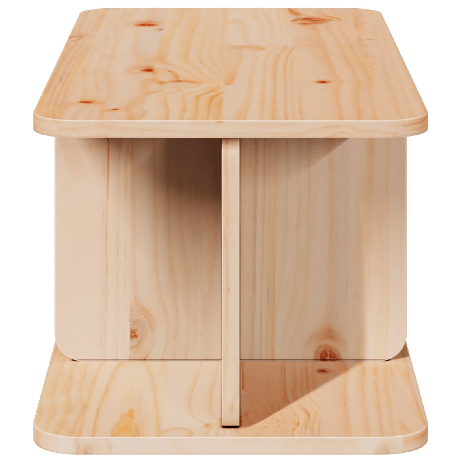 Masa de cafea Natural 80 x 39.5 x 33.5 cm Lemn de brad solid — imaginea 6