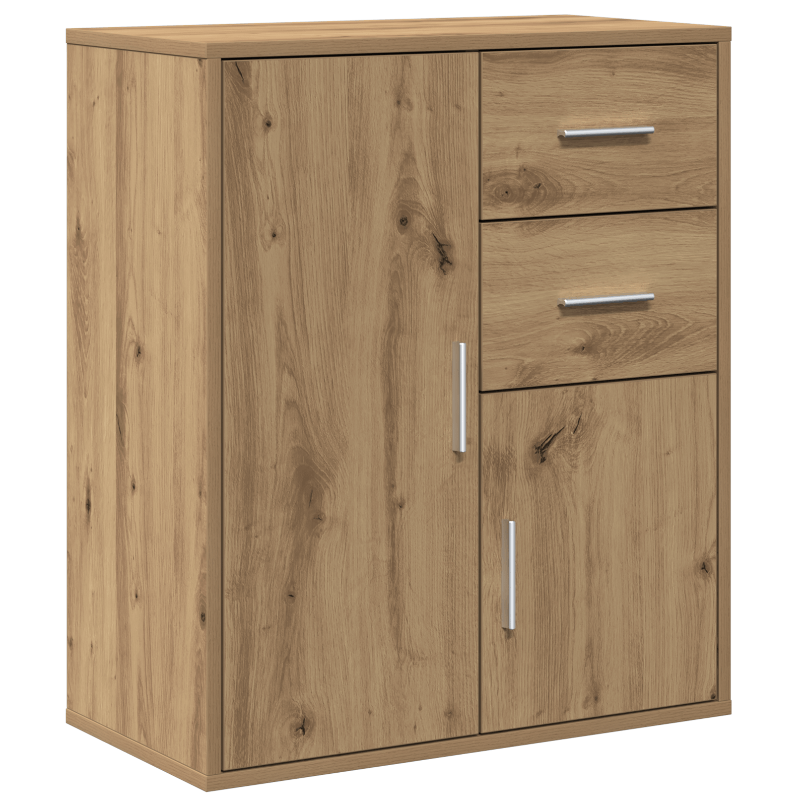 Bufet cu sertar cu raft stejar artizanal 60 x 31 x 70 cm Lemn compozit — imaginea 2