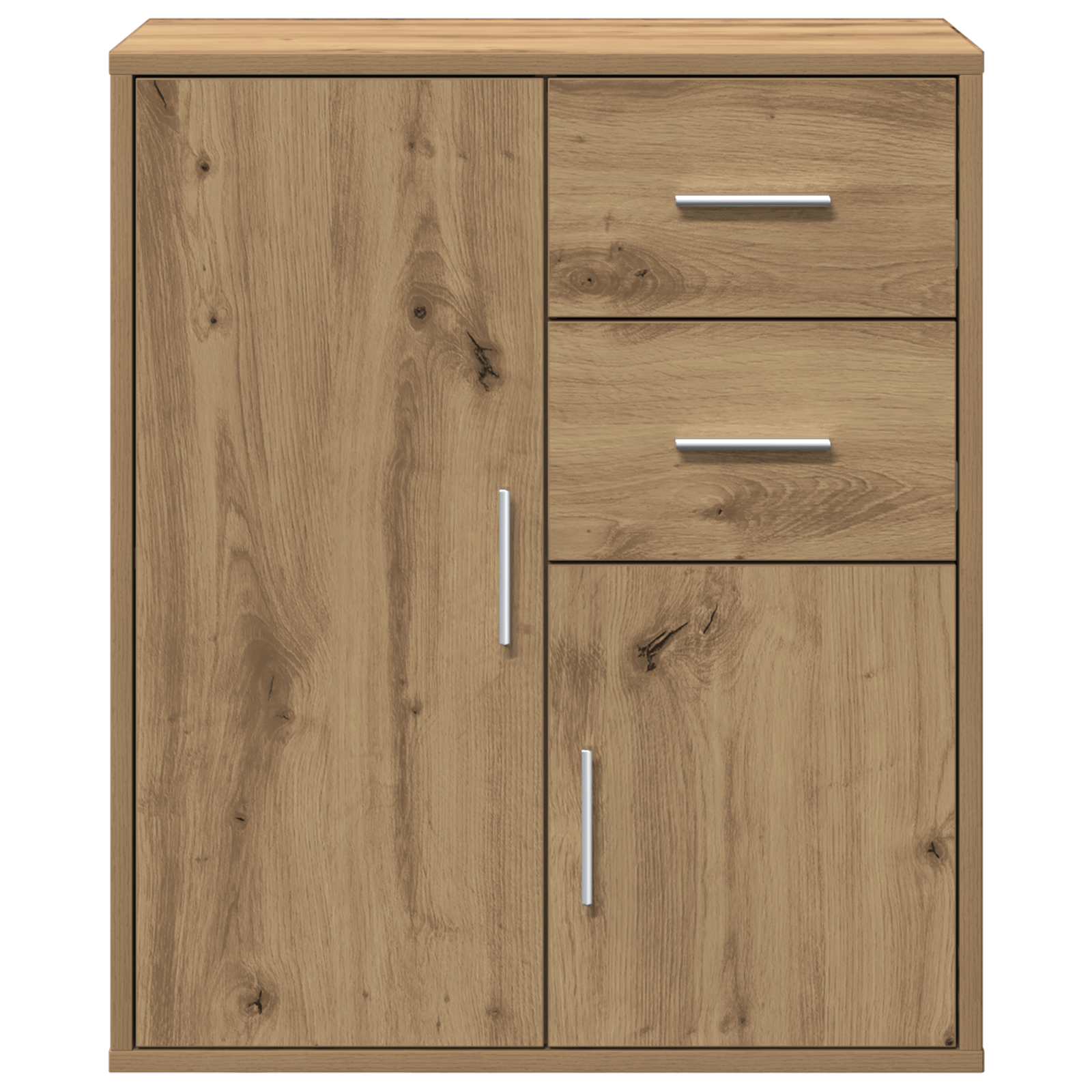 Bufet cu sertar cu raft stejar artizanal 60 x 31 x 70 cm Lemn compozit — imaginea 6