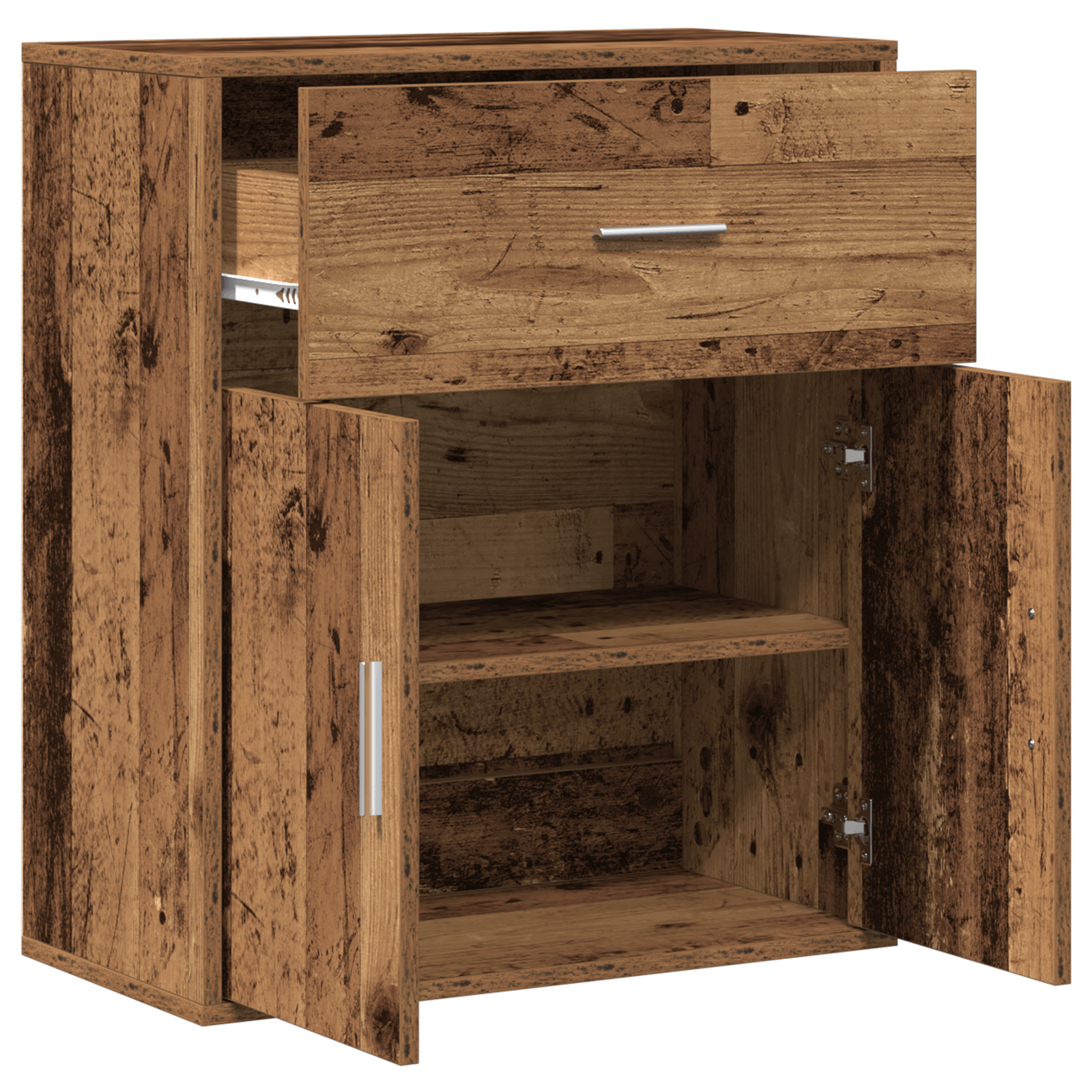 Bufet cu sertar cu raft cu depozitare cu usa Lemn vechi 60 x 31 x 70 cm Lemn compozit — imaginea 5