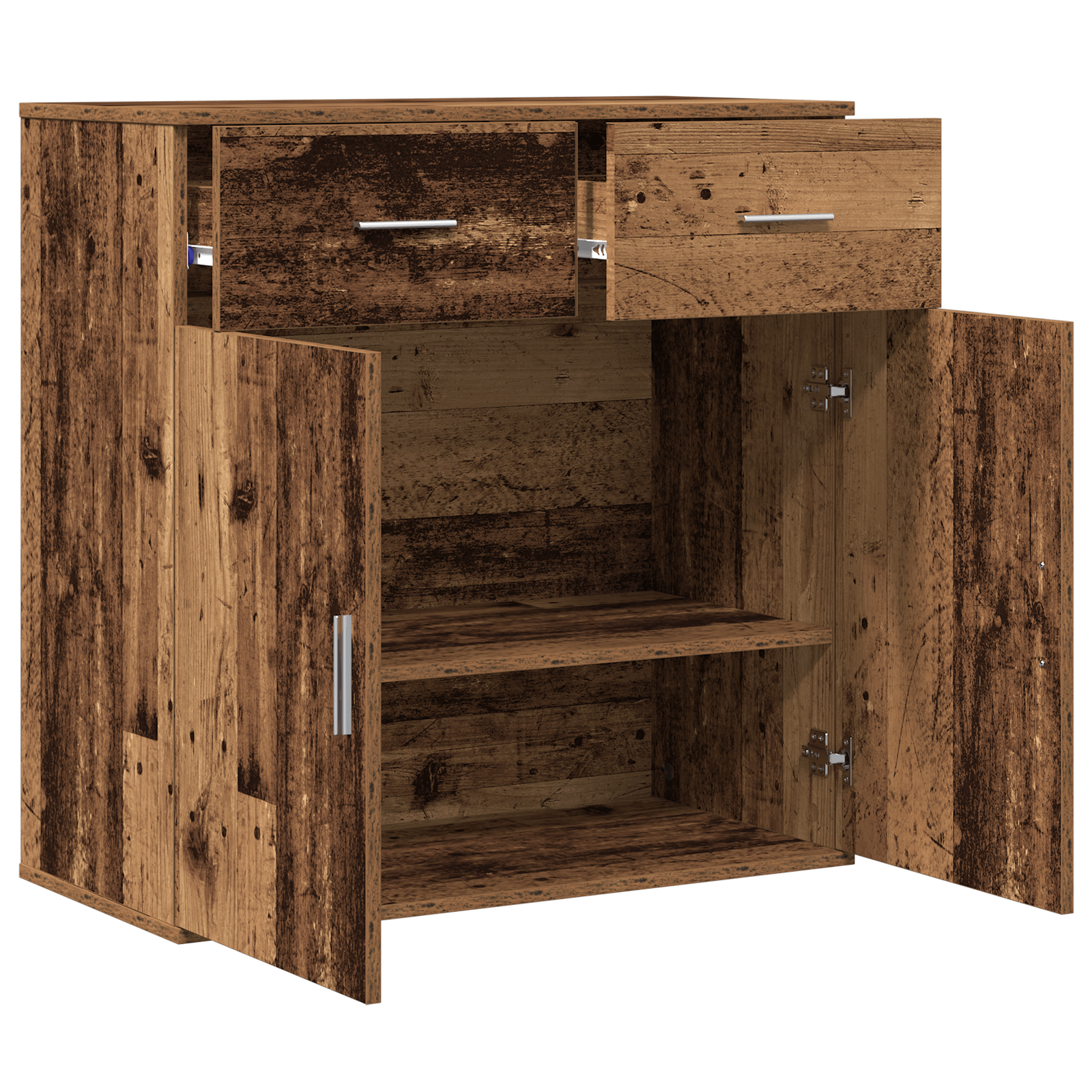 Bufet cu sertar cu raft cu depozitare cu usa Lemn vechi 79 x 38 x 80 cm Lemn compozit — imaginea 5