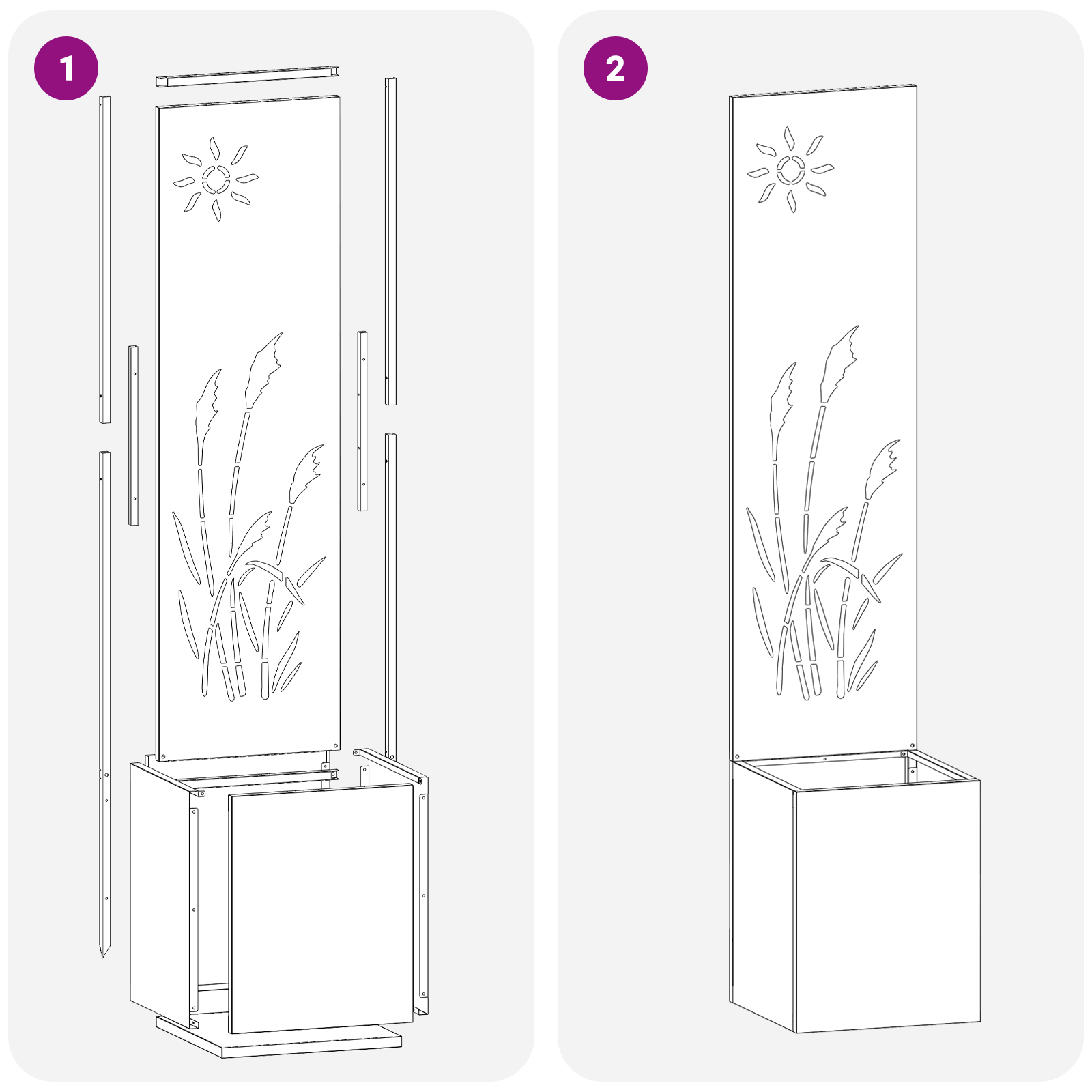 Ghiveci de Gradina cu Panou Decorativ Antracit 32 x 140 cm — imaginea 9