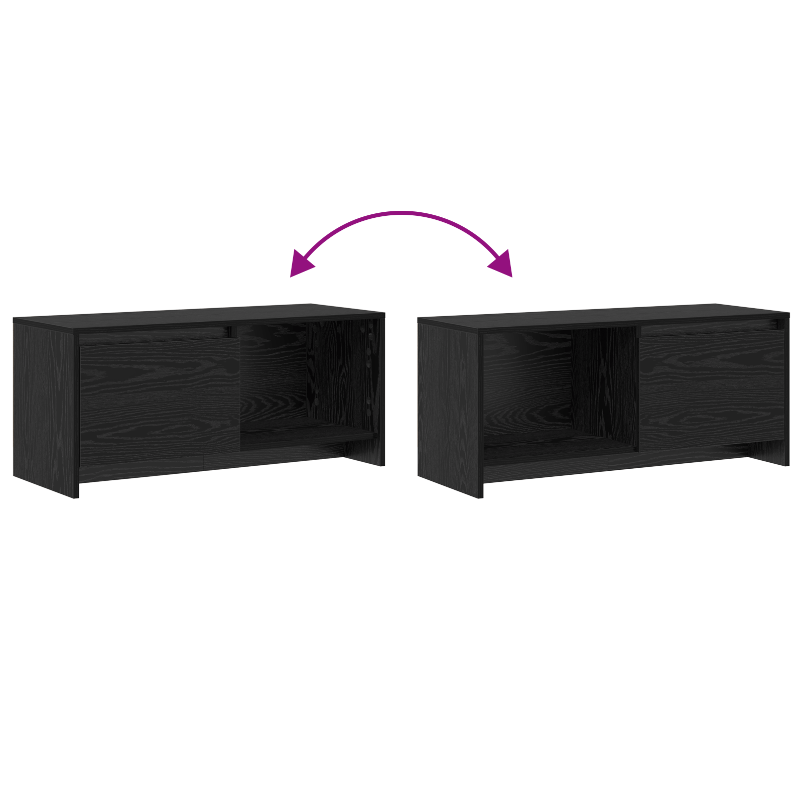 Support TV Stejar negru Lemn compozit — imaginea 11