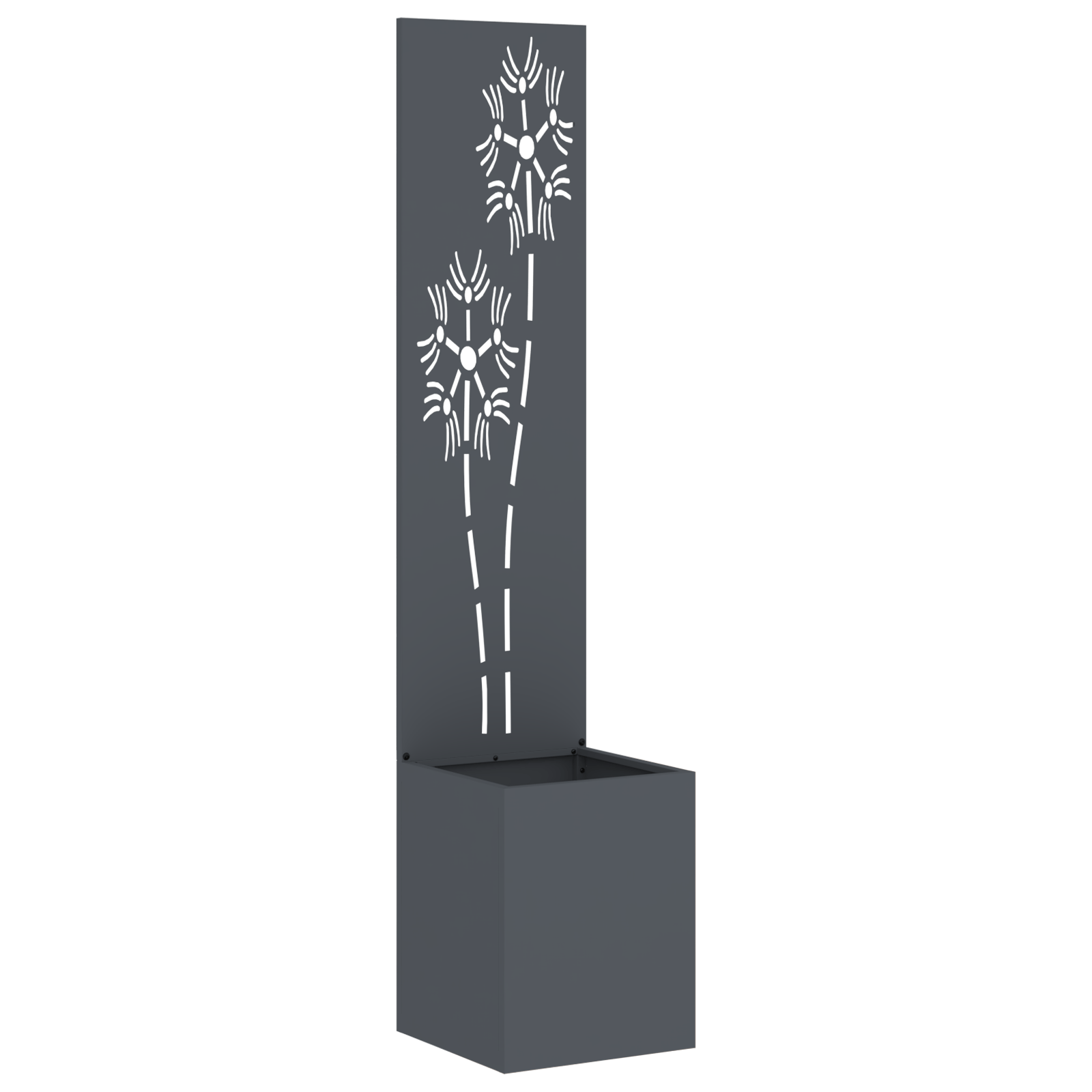 Ghiveci de Gradina cu Panou Decorativ Antracit 32 x 140 cm — imaginea 2