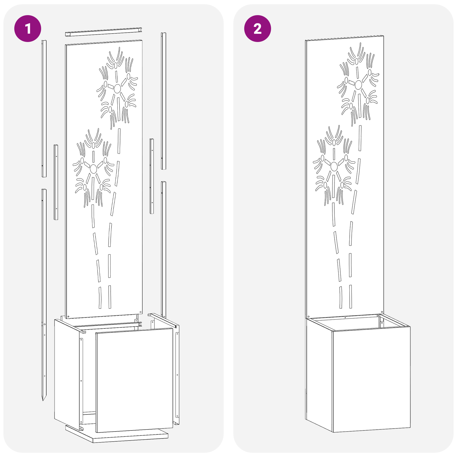 Ghiveci de Gradina cu Panou Decorativ Antracit 32 x 140 cm — imaginea 9