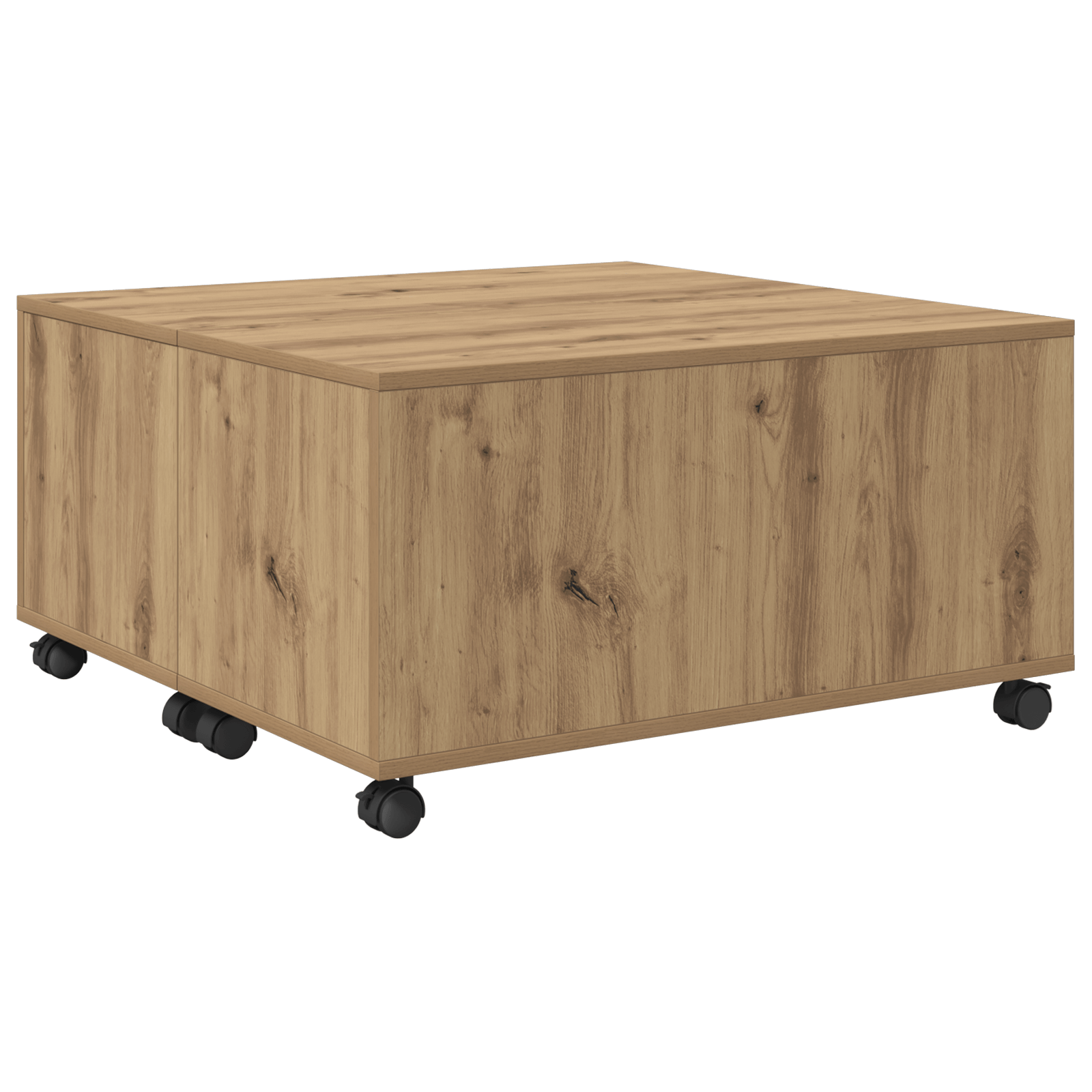 Masa de cafea stejar artizanal 75 x 75 x 38 cm Lemn compozit — imaginea 2