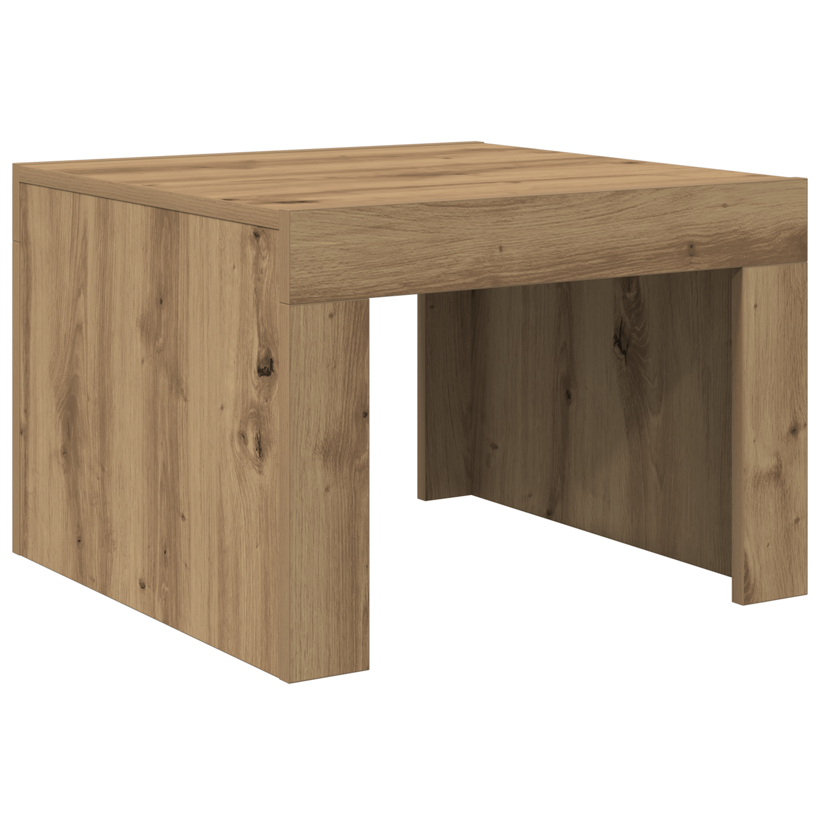 Masa de cafea stejar artizanal 50 x 50 x 35 cm Lemn compozit — imaginea 2