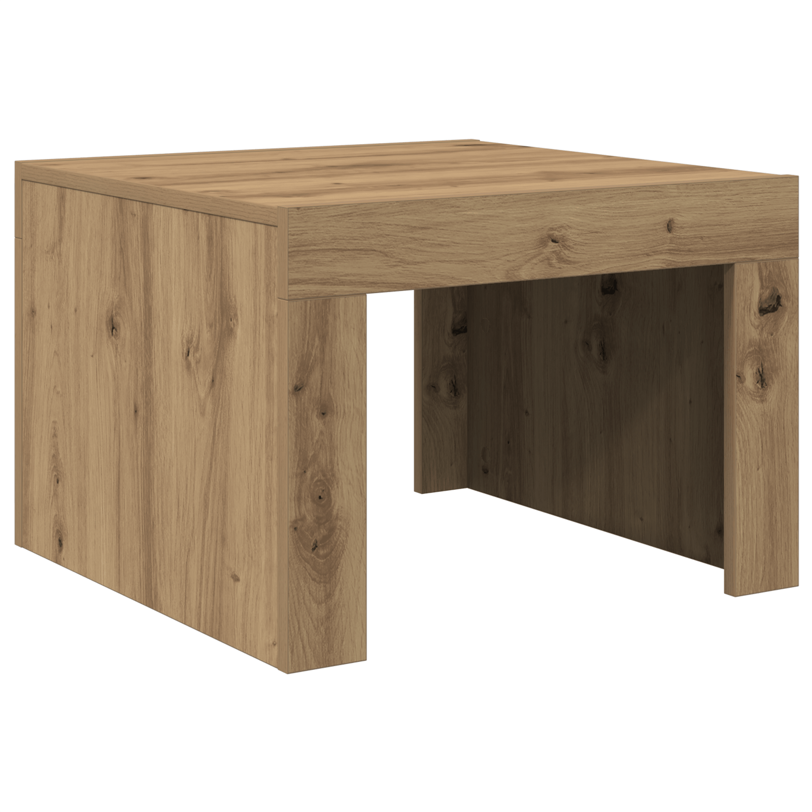 Masa de cafea stejar artizanal 50 x 50 x 35 cm Lemn compozit — imaginea 6