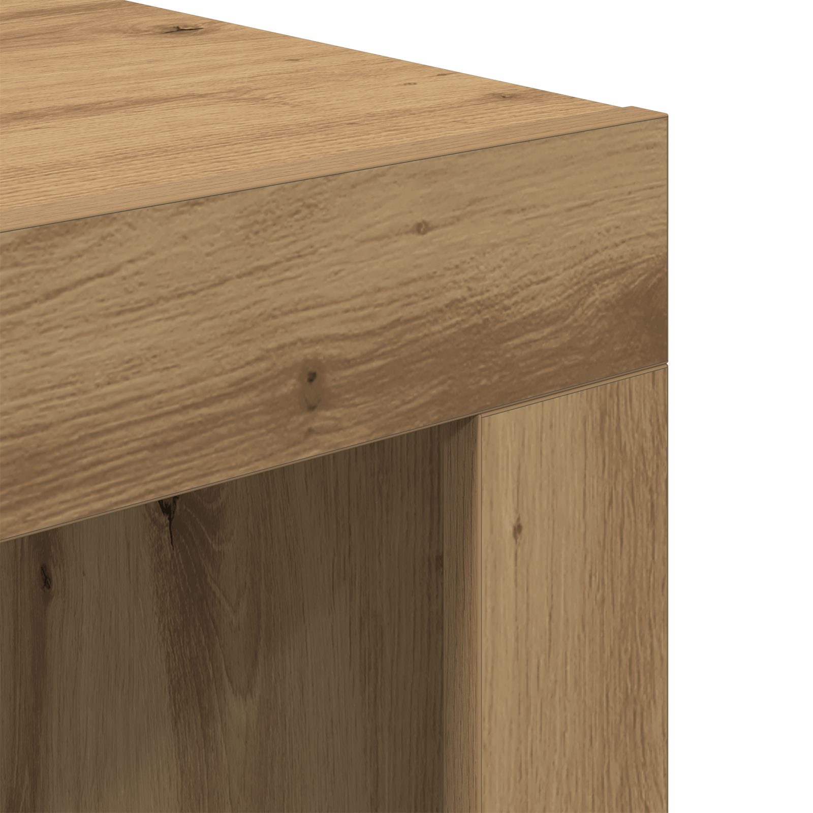 Masa de cafea stejar artizanal 50 x 50 x 35 cm Lemn compozit — imaginea 7