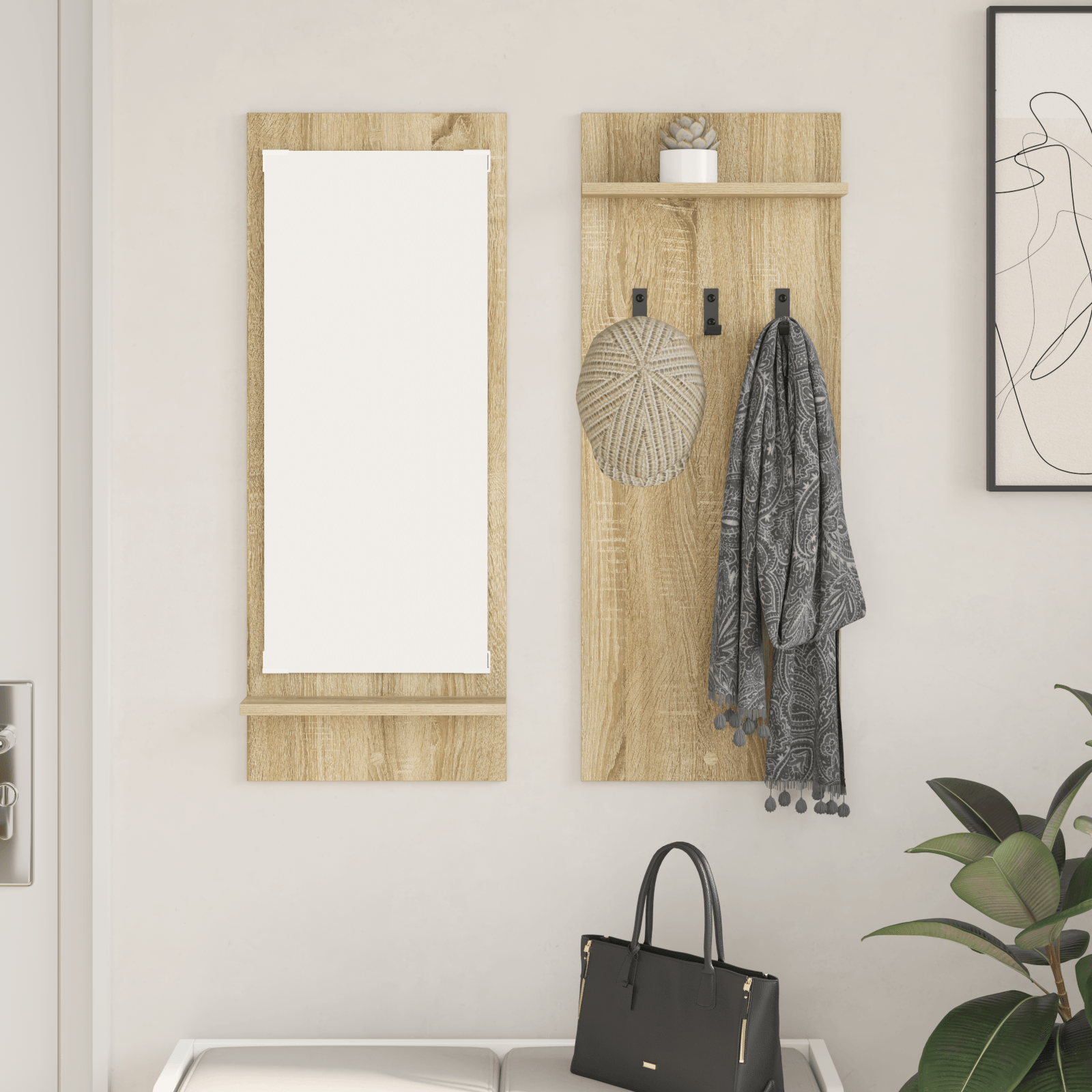 Racator de paltoane montat pe perete Sonoma oak 70 x 10 x 90 cm