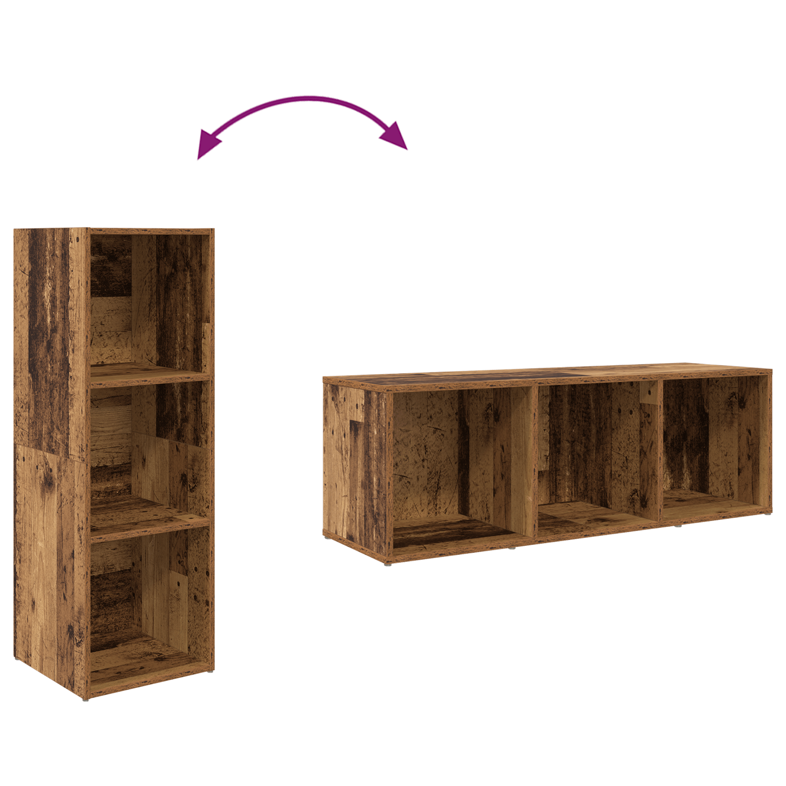 Cabinet TV cu depozitare Lemn vechi Lemn compozit — imaginea 8