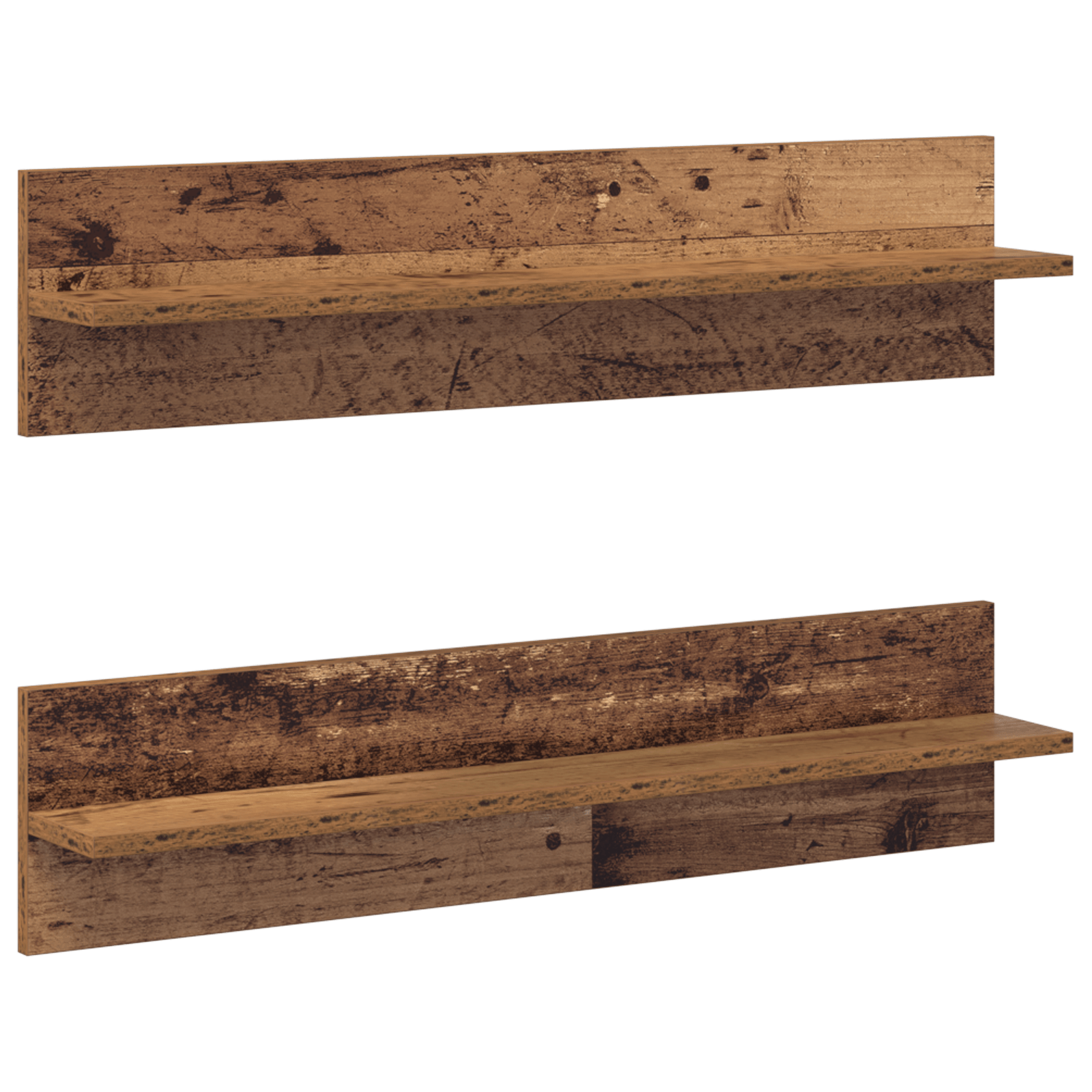 Semele de perete cu raft 2 pcs Lemn vechi 80 x 11.5 x 18 cm — imaginea 2