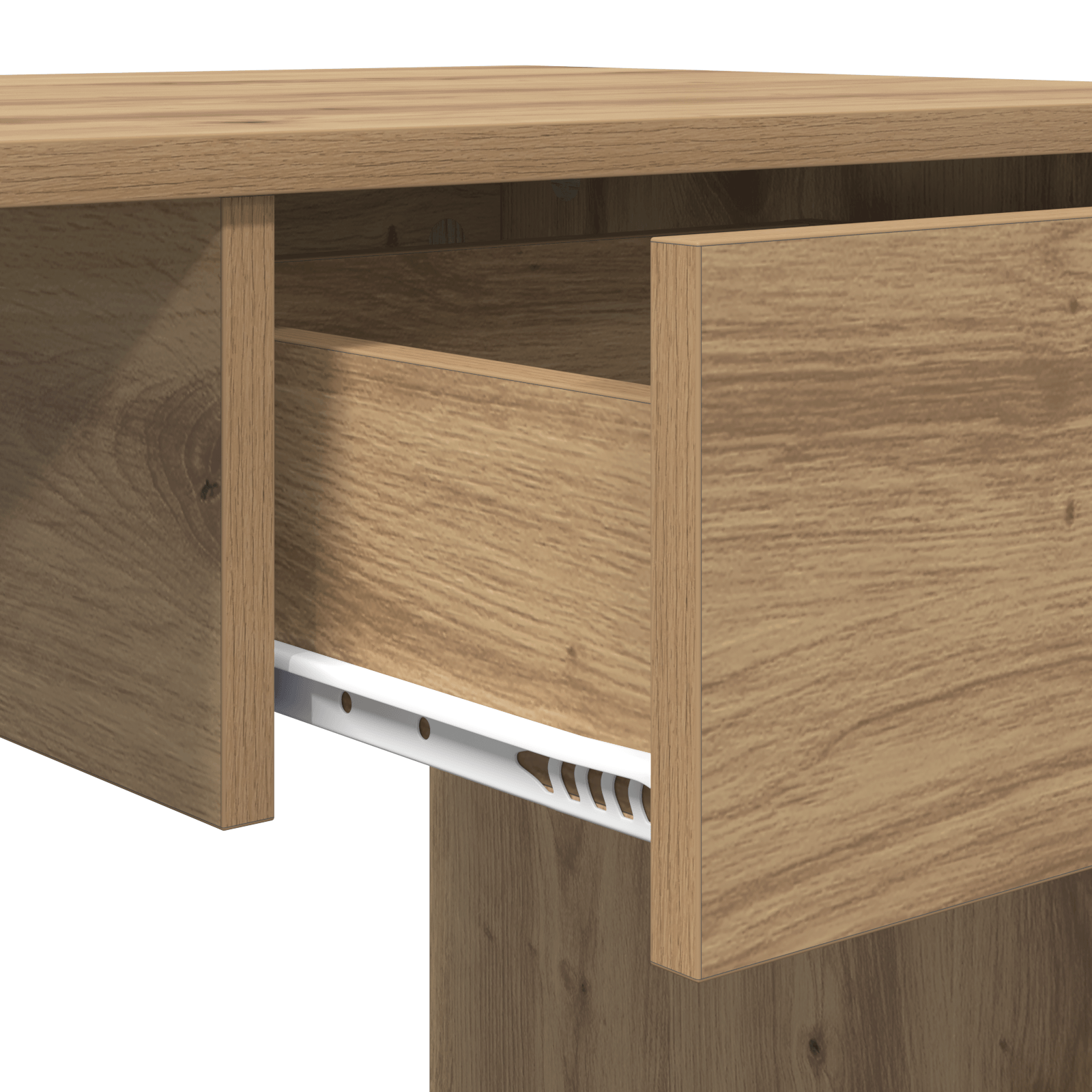 Birou cu sertar stejar artizanal 100 x 50 x 76 cm Lemn compozit — imaginea 9