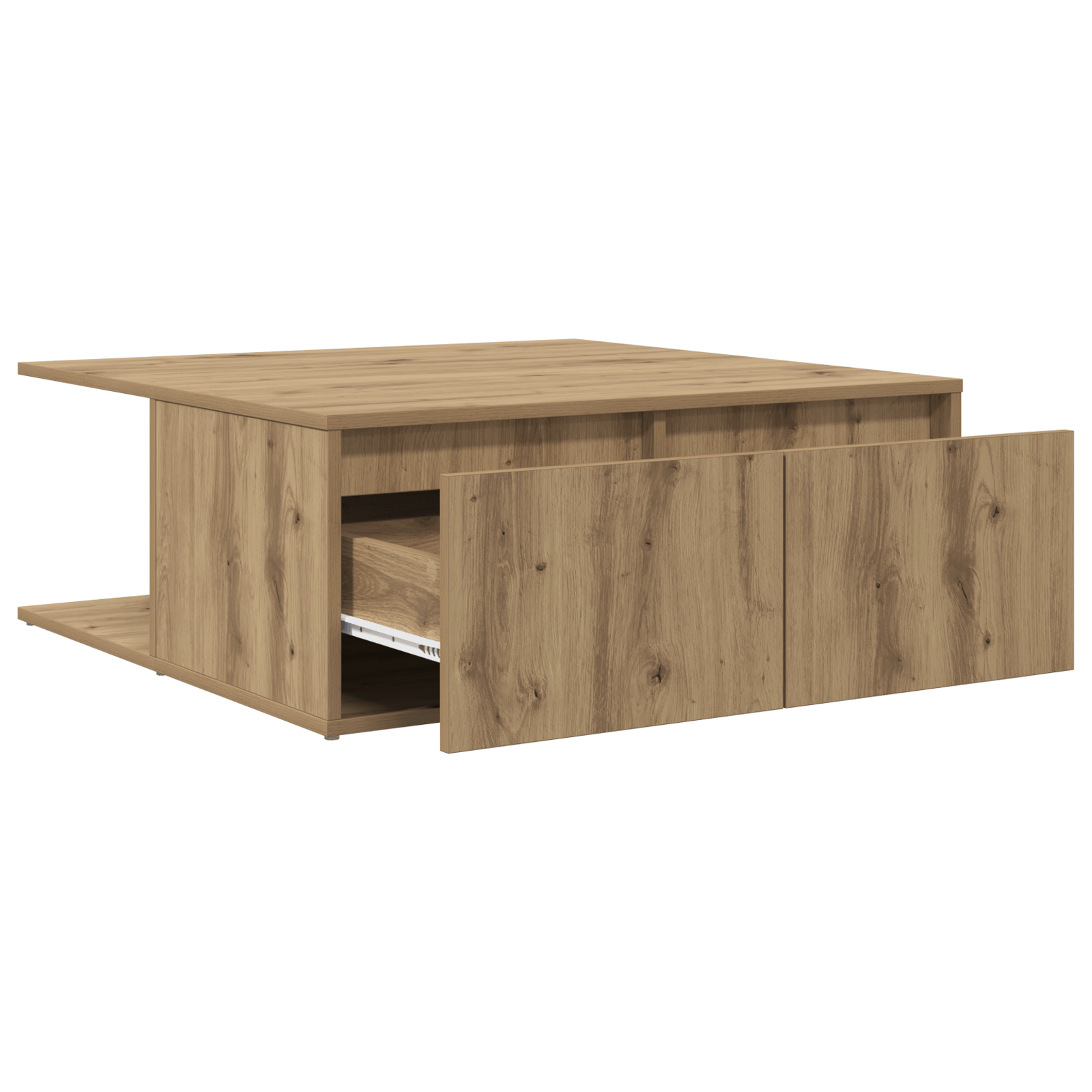 Masa de cafea stejar artizanal 80 x 80 x 31 cm Lemn compozit — imaginea 5