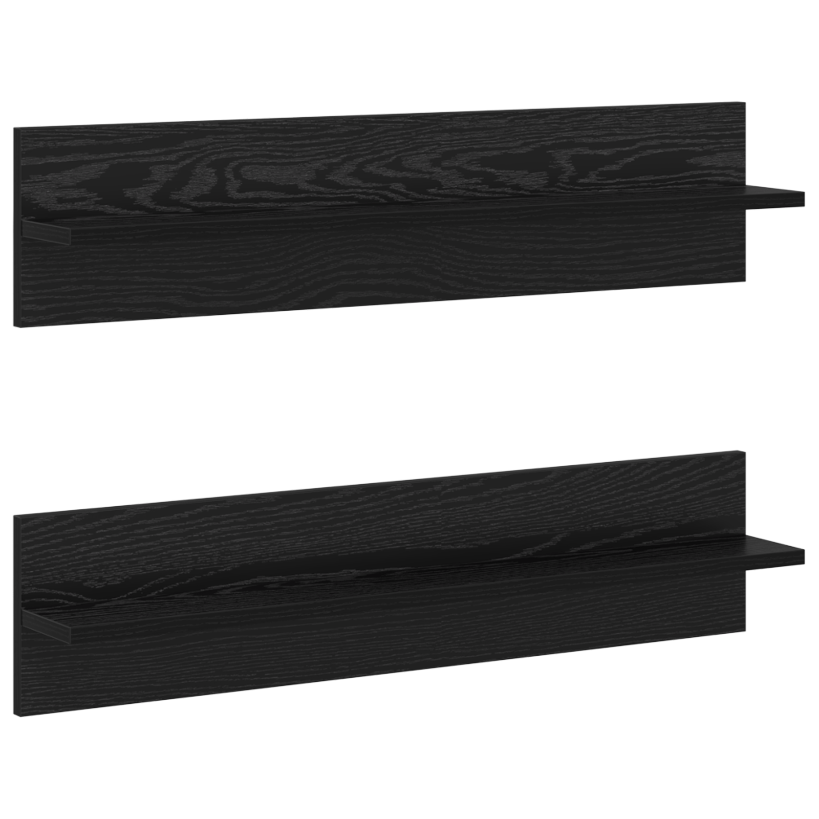 Semele de perete cu raft 2 pcs Stejar negru 80 x 11.5 x 18 cm — imaginea 2