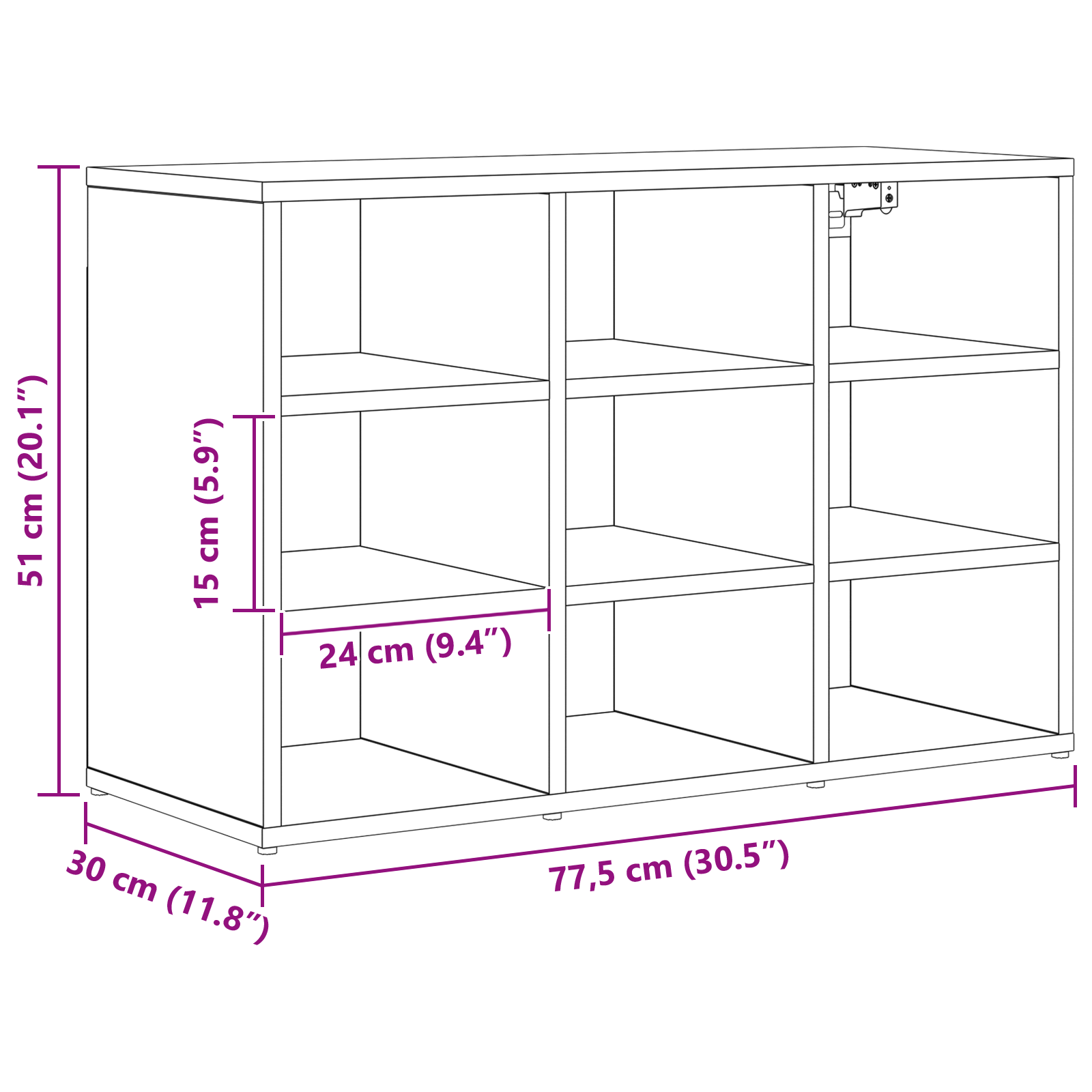 Dulap pentru pantofi cu raft Stejar artisanal 52.5 x 30 x 50 cm — imaginea 10